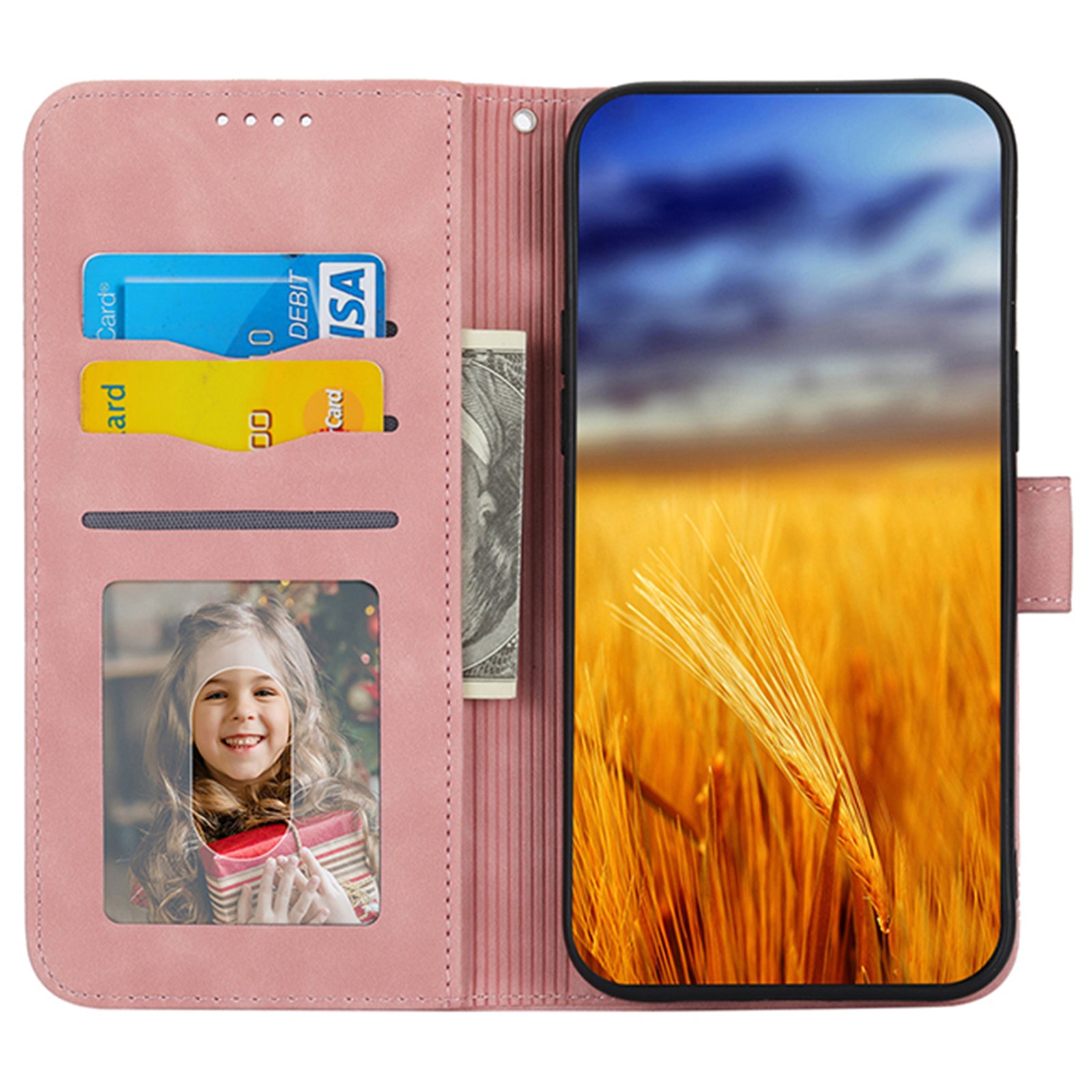 DIERFENG DF-03 Phone Stand Cover for Realme 12 Pro+ 5G / 12 Pro 5G Lines Imprinted Wallet Leather Case