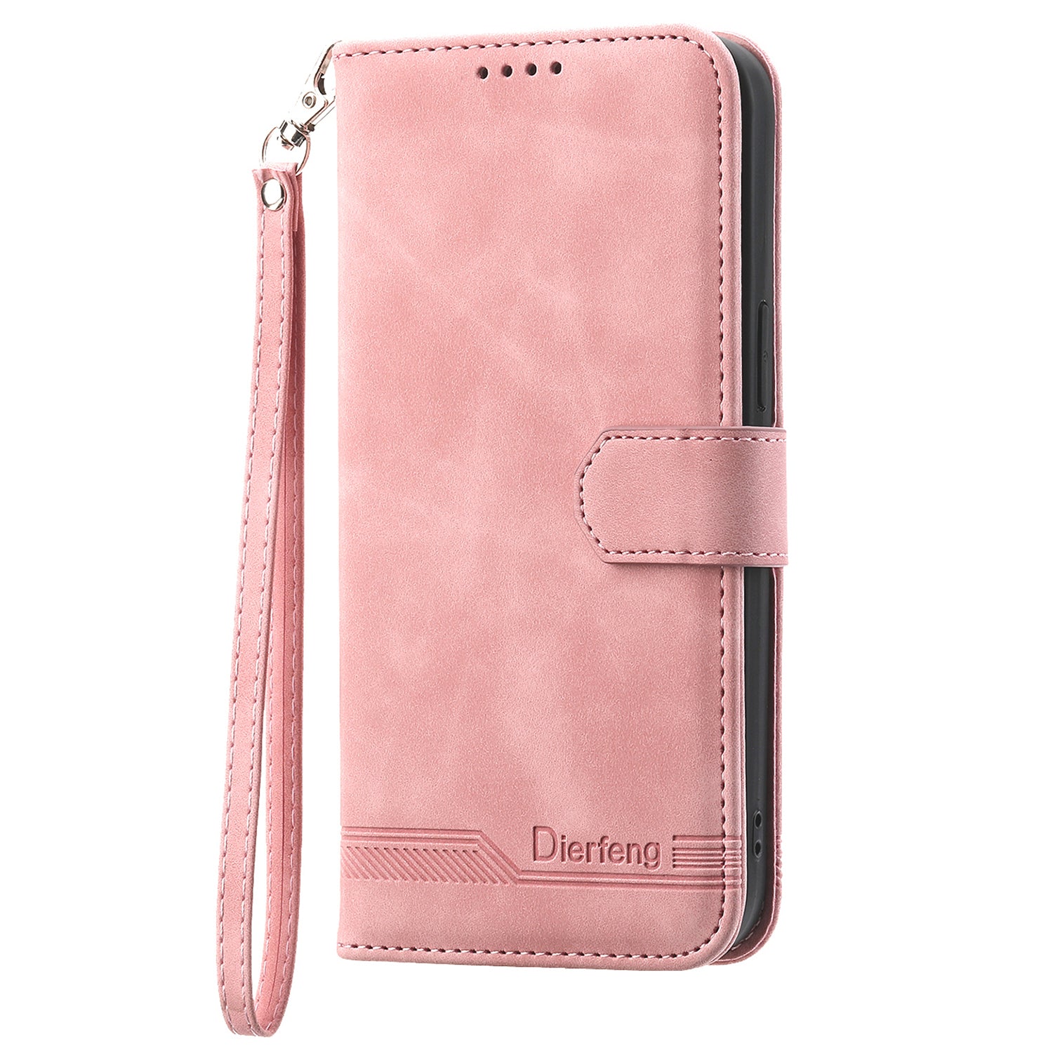 DIERFENG DF-03 Phone Stand Cover for Realme 12 Pro+ 5G / 12 Pro 5G Lines Imprinted Wallet Leather Case