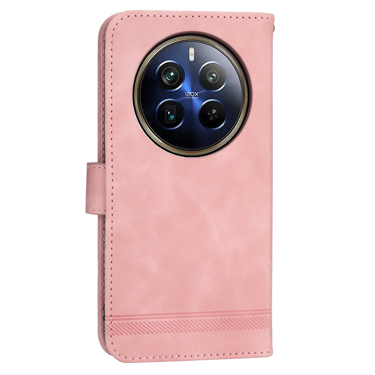 DIERFENG DF-03 Phone Stand Cover for Realme 12 Pro+ 5G / 12 Pro 5G Lines Imprinted Wallet Leather Case