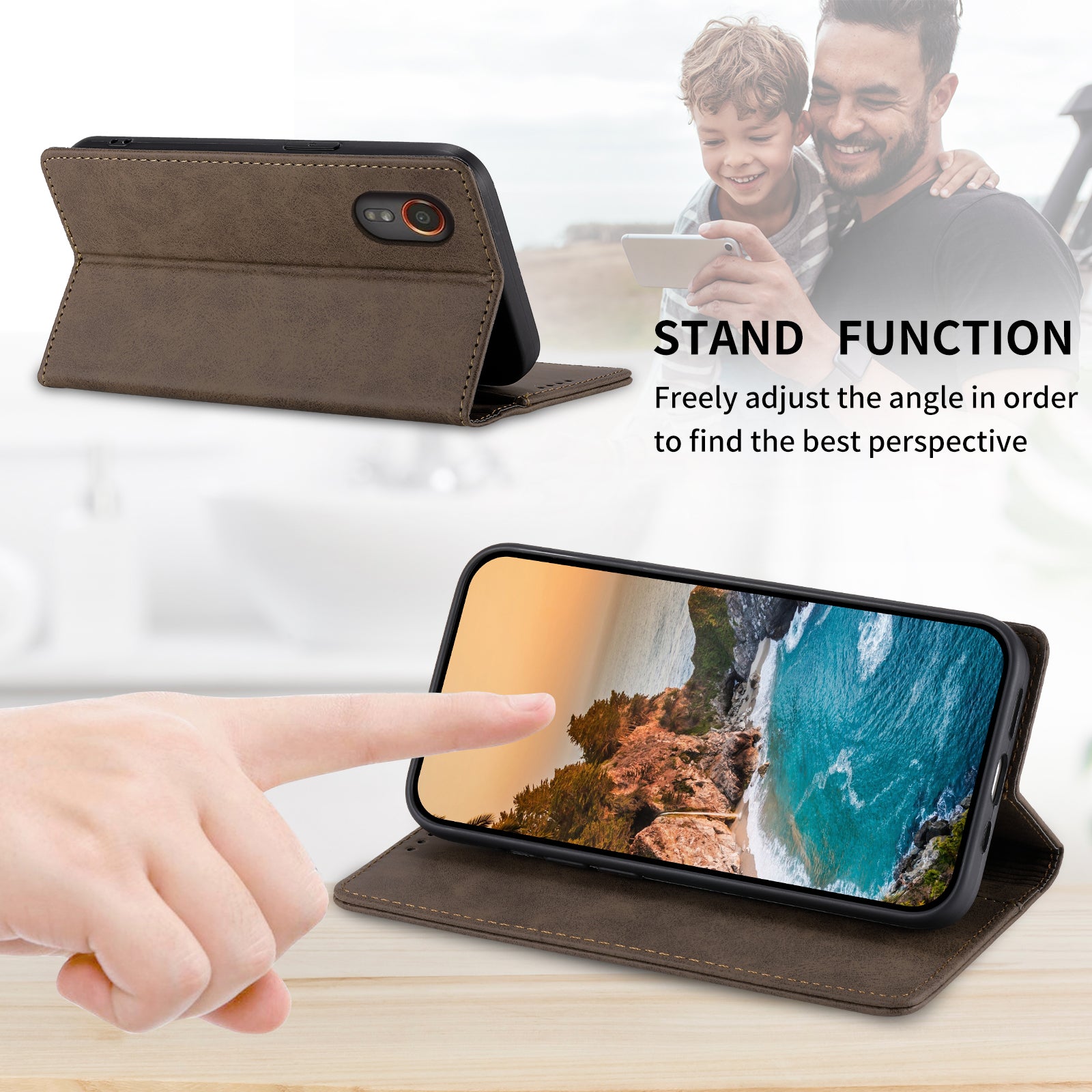 DF-05 For Samsung Galaxy Xcover7 Leather Case Shockproof Wallet Phone Cover