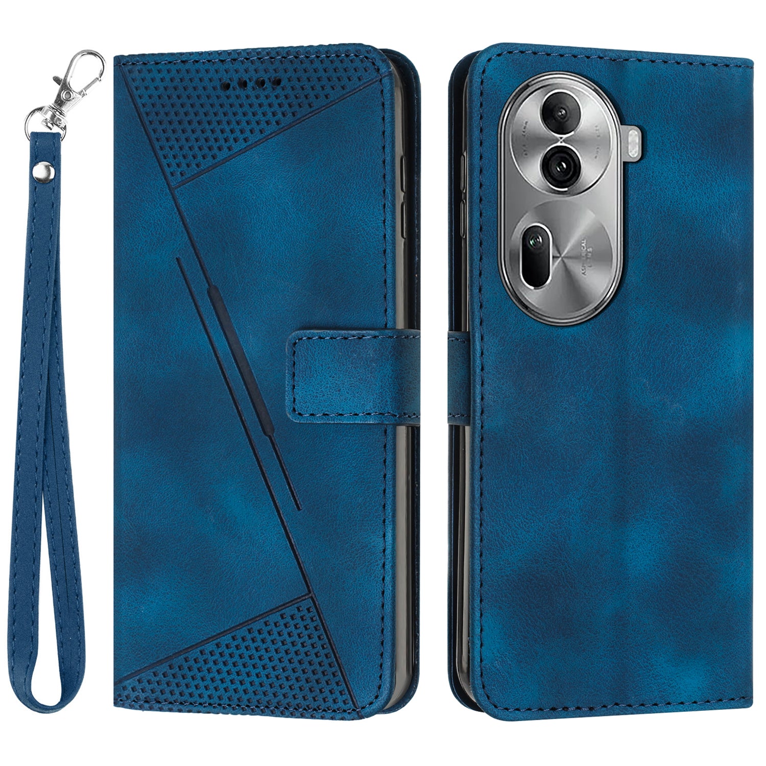 For Oppo Reno11 Pro 5G (Global) / Reno11 (China) 5G Case Triangle Imprinted Wallet Phone Cover