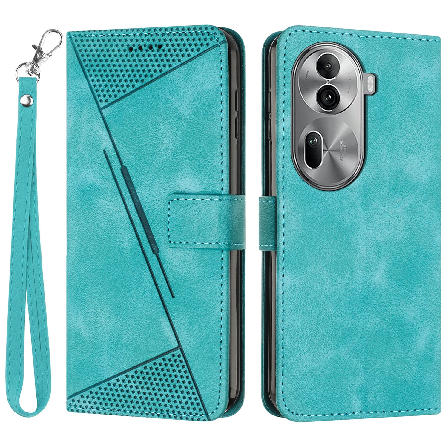 For Oppo Reno11 Pro 5G (Global) / Reno11 (China) 5G Case Triangle Imprinted Wallet Phone Cover