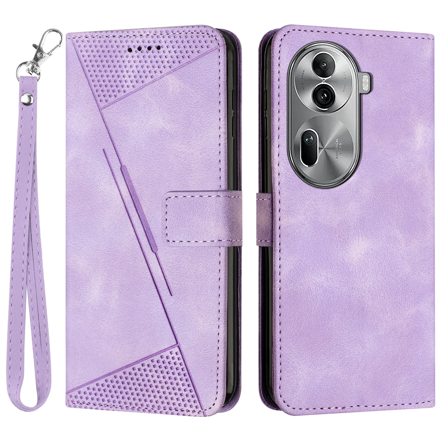 For Oppo Reno11 Pro 5G (Global) / Reno11 (China) 5G Case Triangle Imprinted Wallet Phone Cover