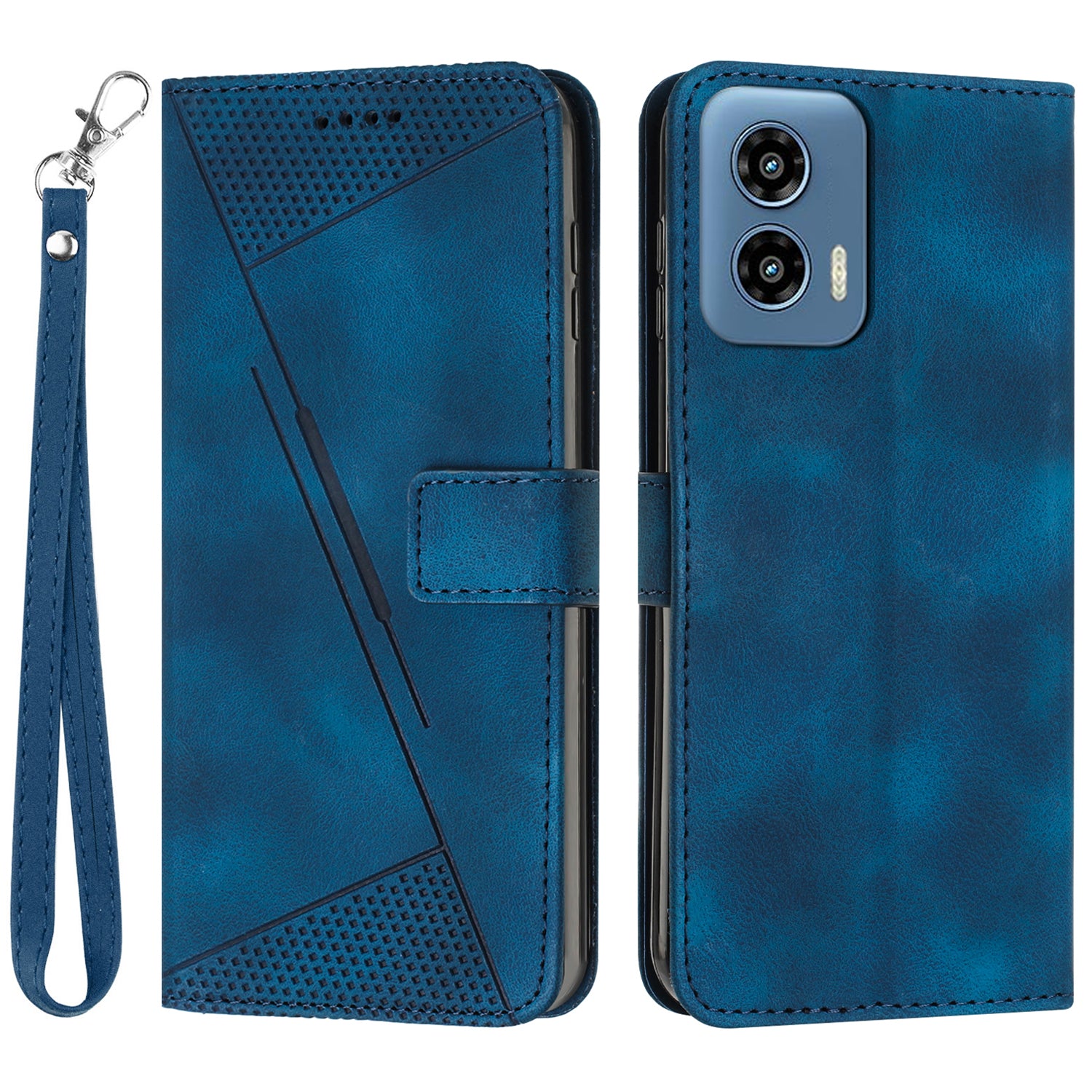 For Motorola Moto G Play 5G (2024) / Moto G 5G (2024) Shockproof Case Triangle Imprinted Leather Phone Cover