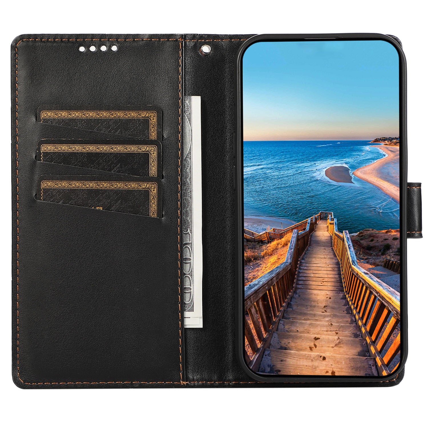 DF-06 For Realme 12 Pro 5G / 12 Pro+ 5G Wallet Case PU Leather Line Imprinted Flip Phone Cover
