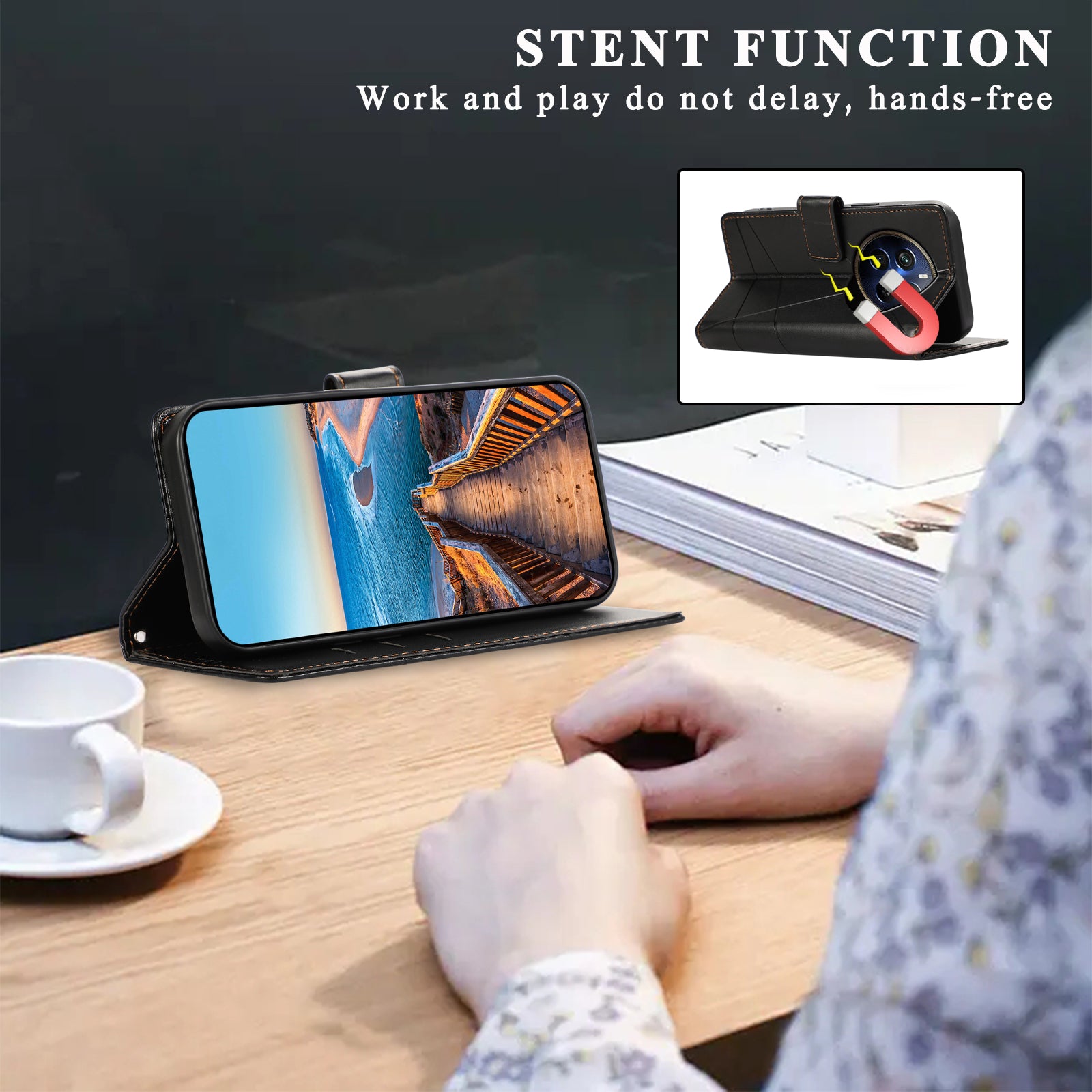 DF-06 For Realme 12 Pro 5G / 12 Pro+ 5G Wallet Case PU Leather Line Imprinted Flip Phone Cover