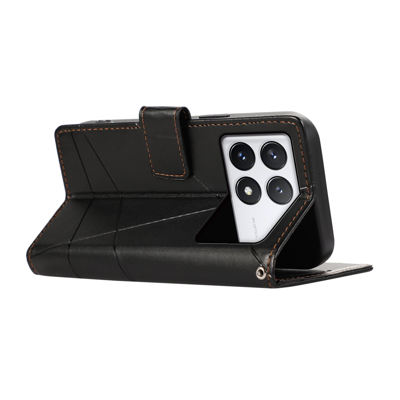 DF-06 For Xiaomi Poco X6 Pro 5G / Redmi K70E 5G Case Line Imprinted Leather Wallet Phone Cover