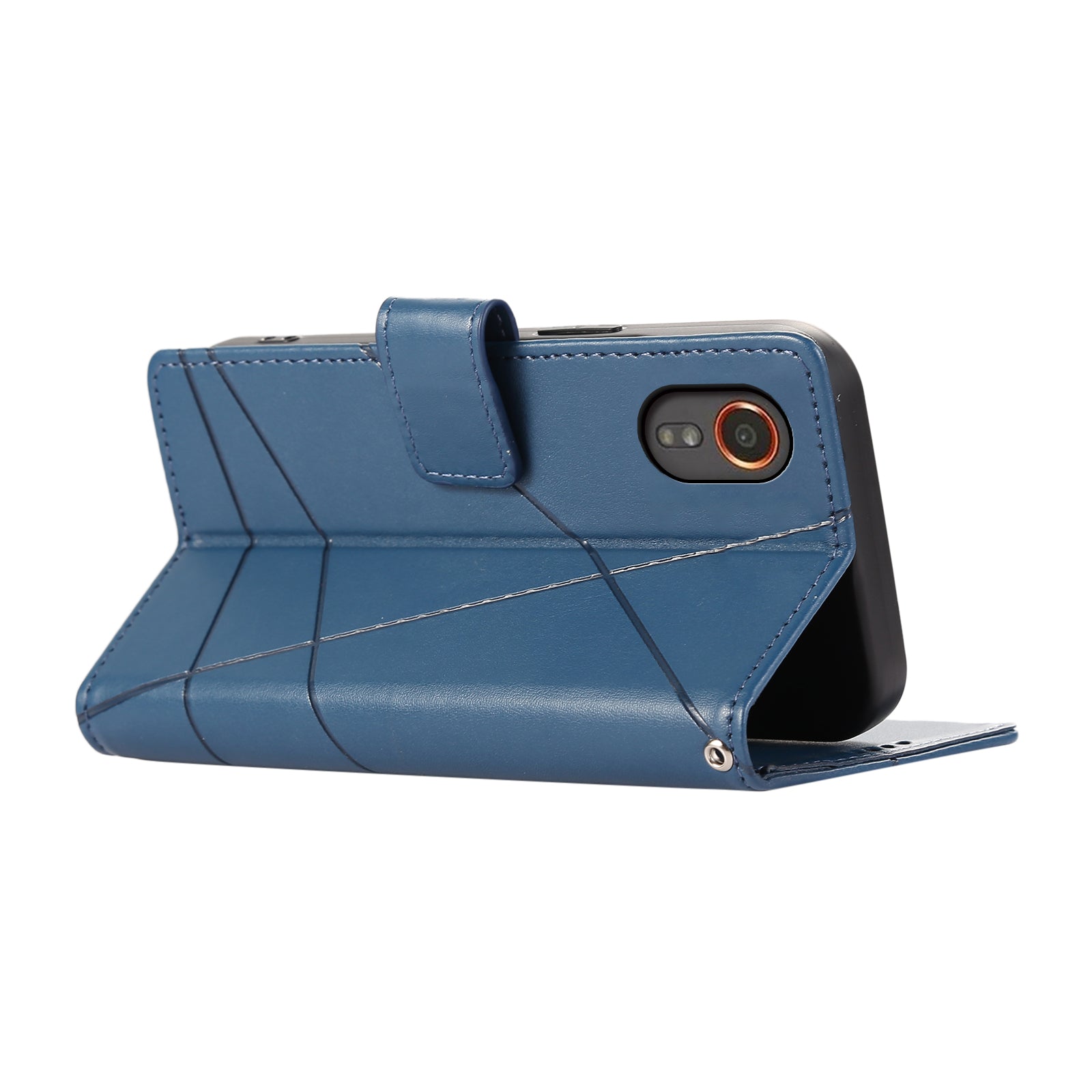 DF-06 For Samsung Galaxy Xcover7 Case Line Imprinted PU Leather Wallet Phone Cover