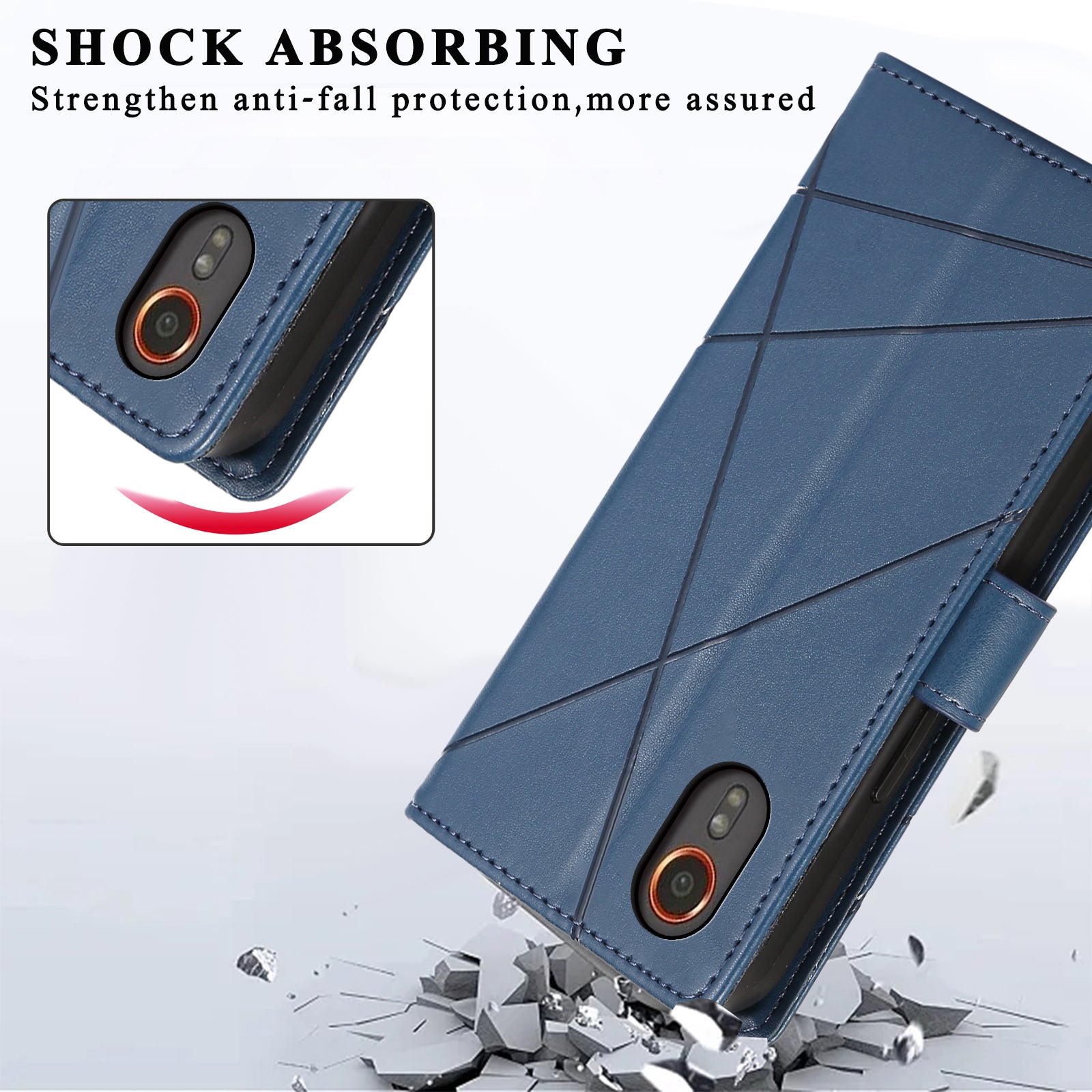 DF-06 For Samsung Galaxy Xcover7 Case Line Imprinted PU Leather Wallet Phone Cover