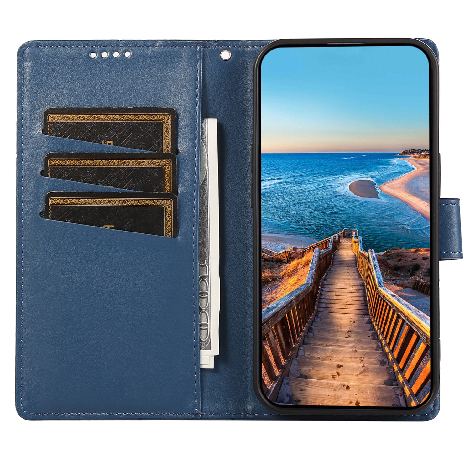 DF-06 For Google Pixel 9 Wallet Case PU Leather Line Imprinted Flip Phone Protector