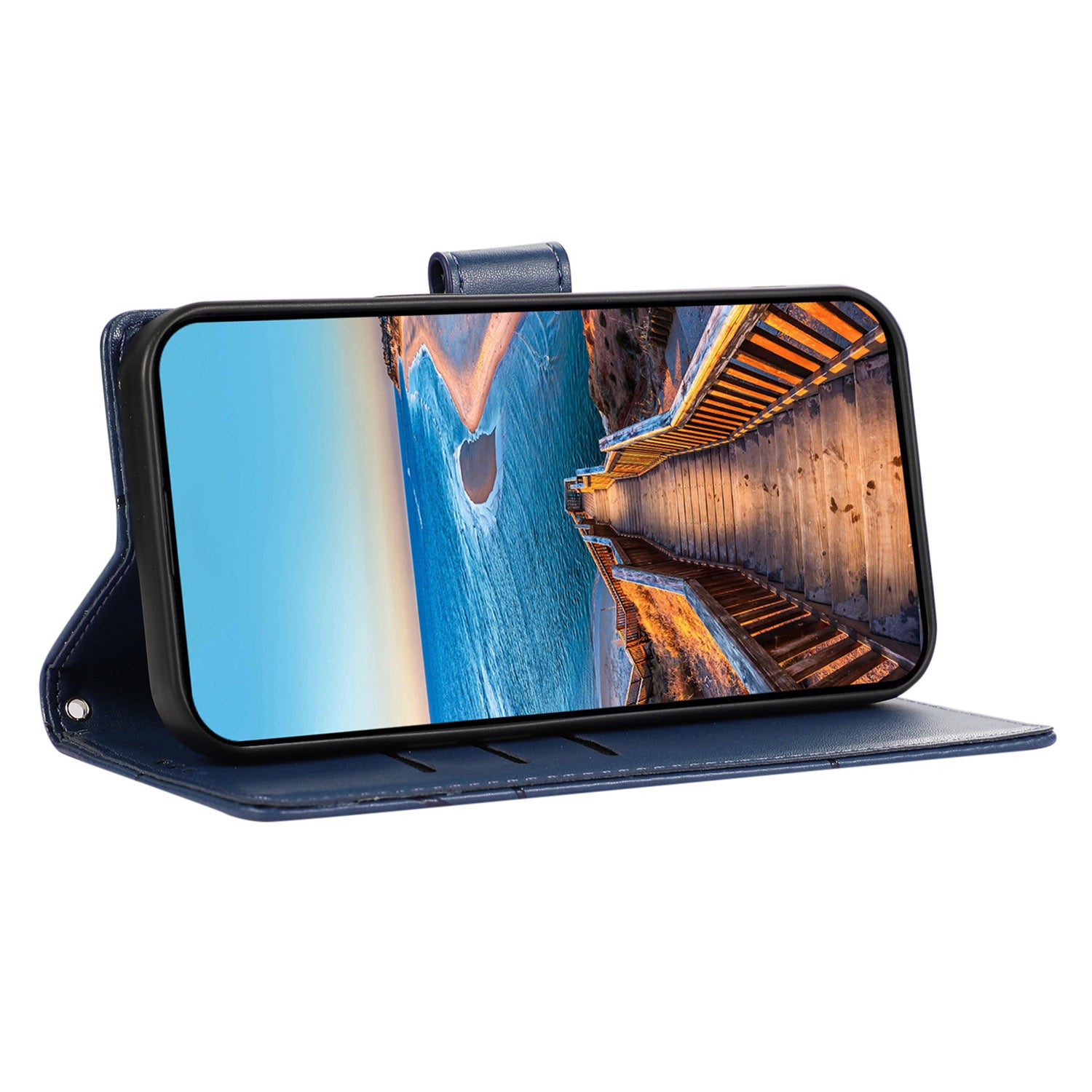 DF-06 For Google Pixel 9 Wallet Case PU Leather Line Imprinted Flip Phone Protector