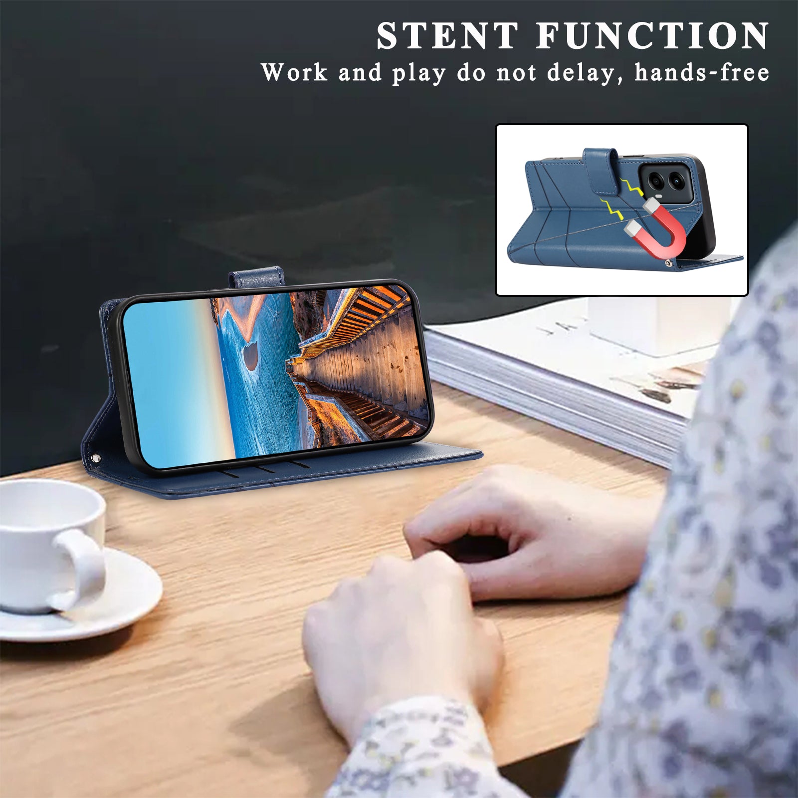 DF-06 For Motorola Moto G Stylus 5G (2024) Case PU Leather Line Imprinted Flip Phone Cover with Wallet