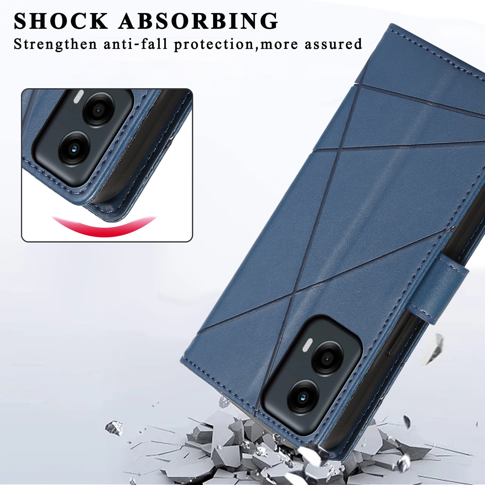 DF-06 For Motorola Moto G Stylus 5G (2024) Case PU Leather Line Imprinted Flip Phone Cover with Wallet