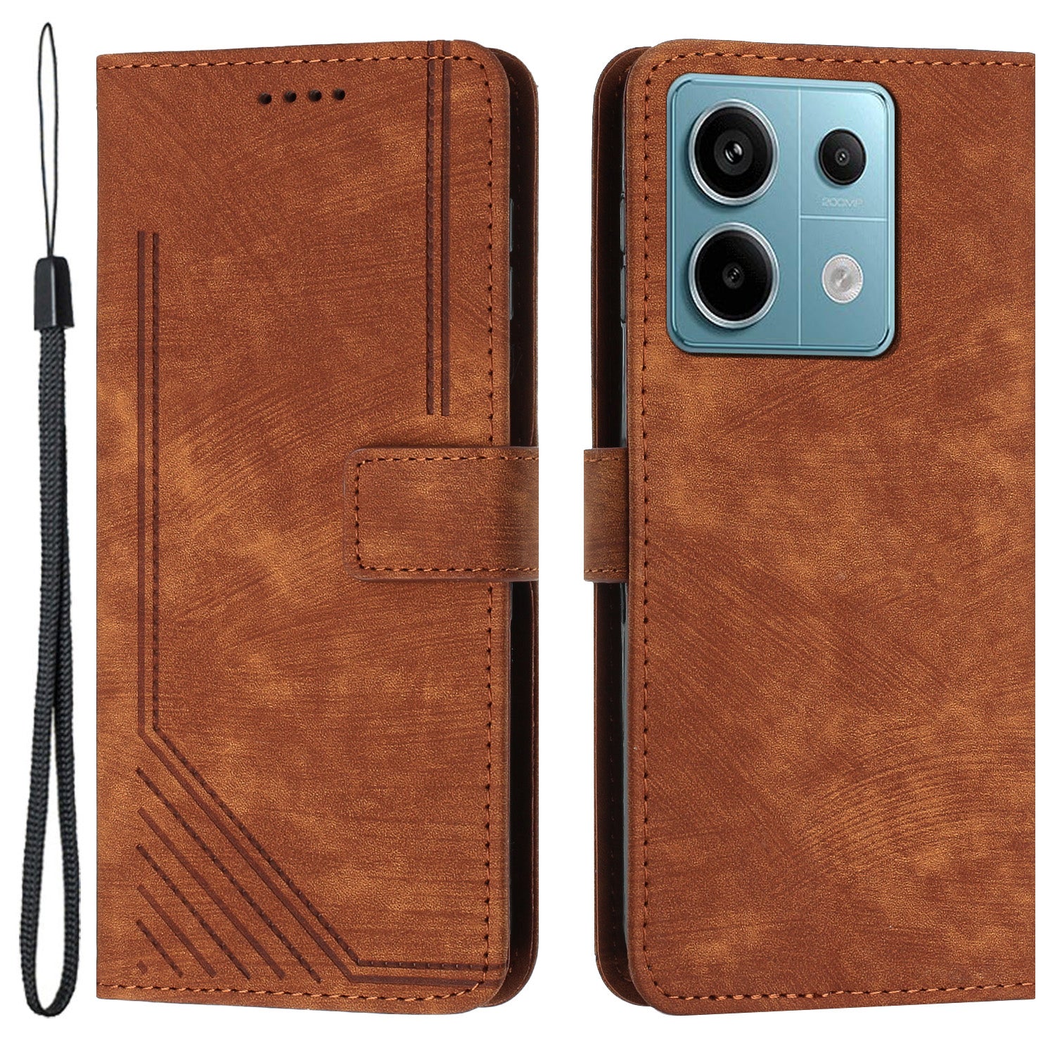For Xiaomi Redmi Note 13 Pro 4G / Poco M6 Pro 4G Case Leather Skin Touch Feeling Phone Cover