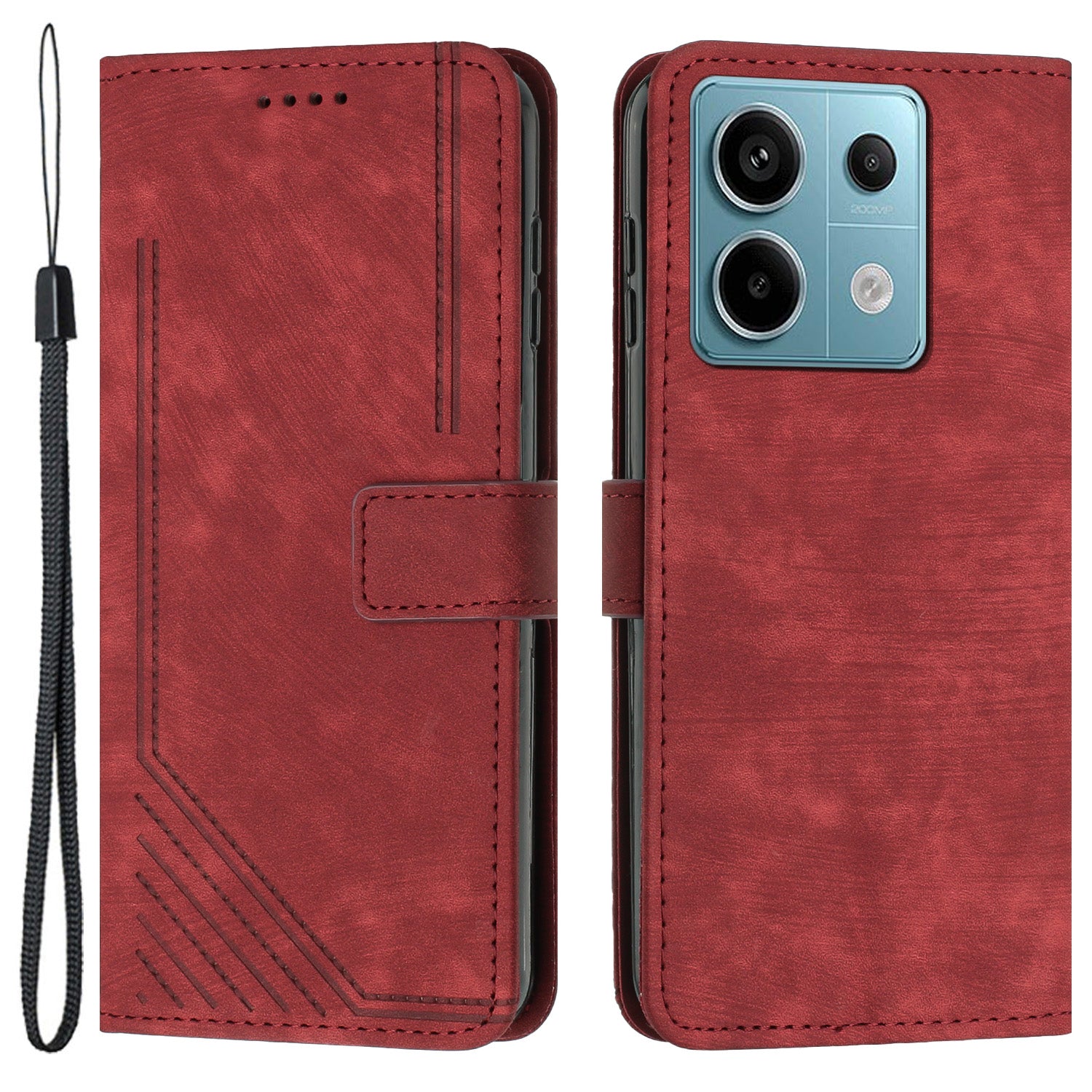 For Xiaomi Redmi Note 13 Pro 4G / Poco M6 Pro 4G Case Leather Skin Touch Feeling Phone Cover