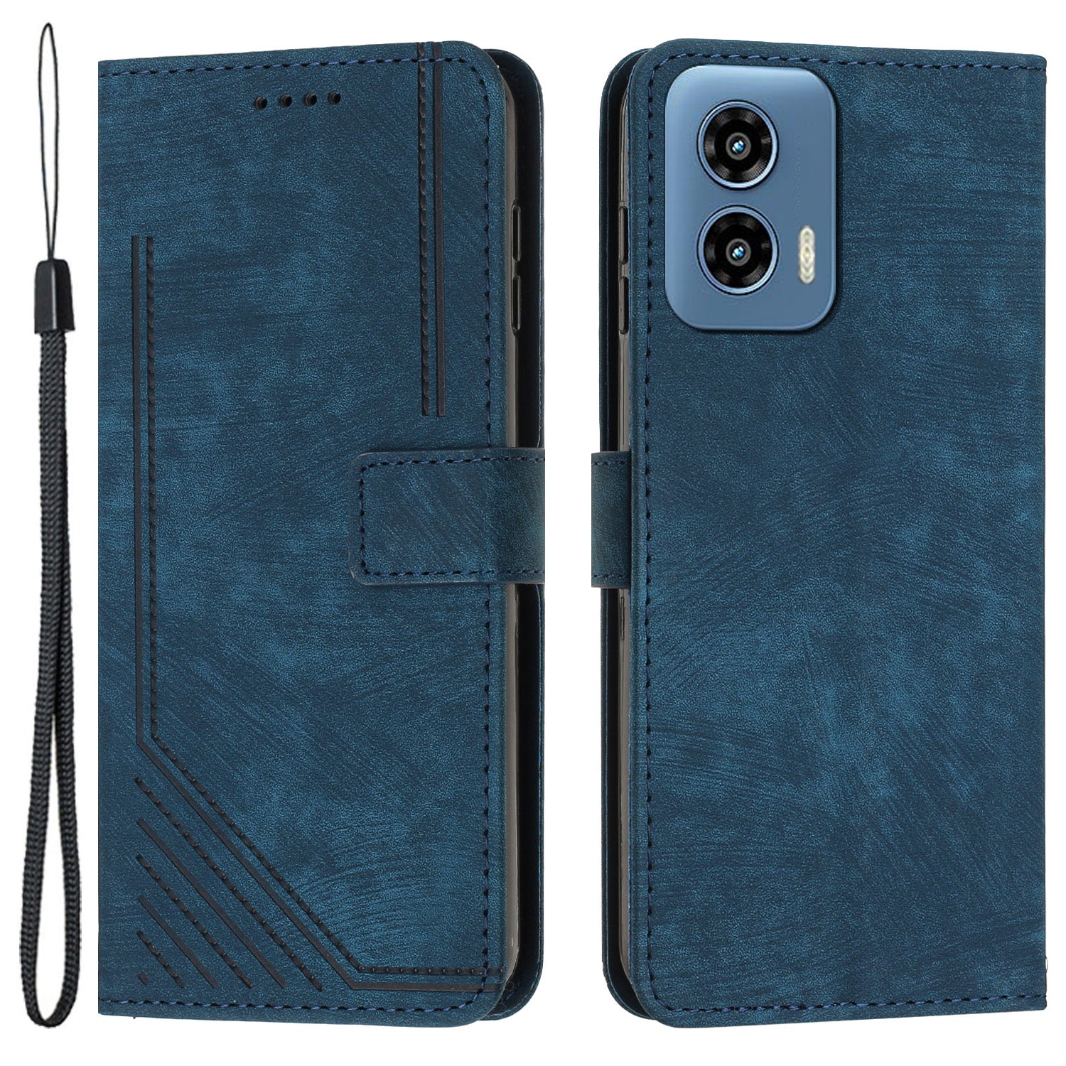 For Motorola Moto G34 5G Case Wallet PU Leather Skin-Feel Phone Cover