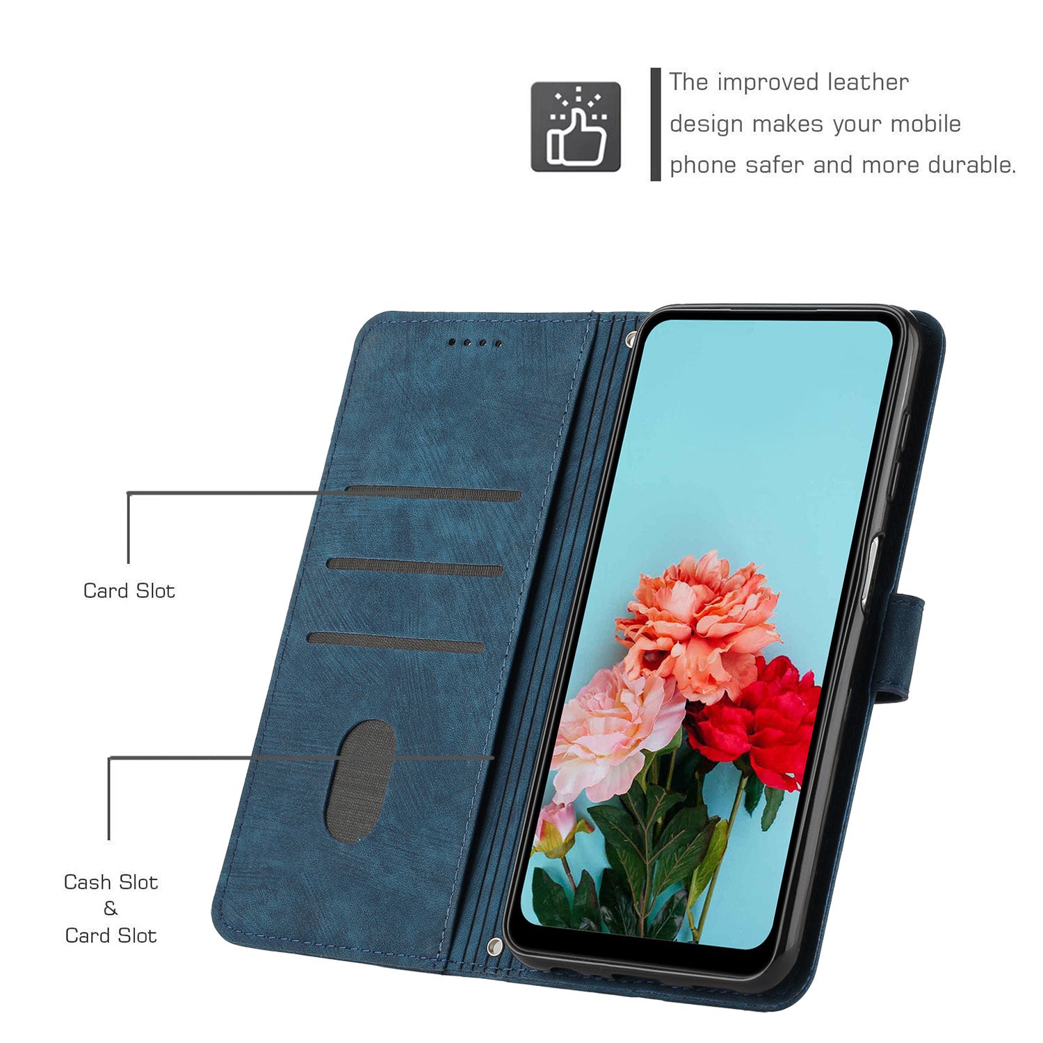 For Motorola Moto G34 5G Case Wallet PU Leather Skin-Feel Phone Cover