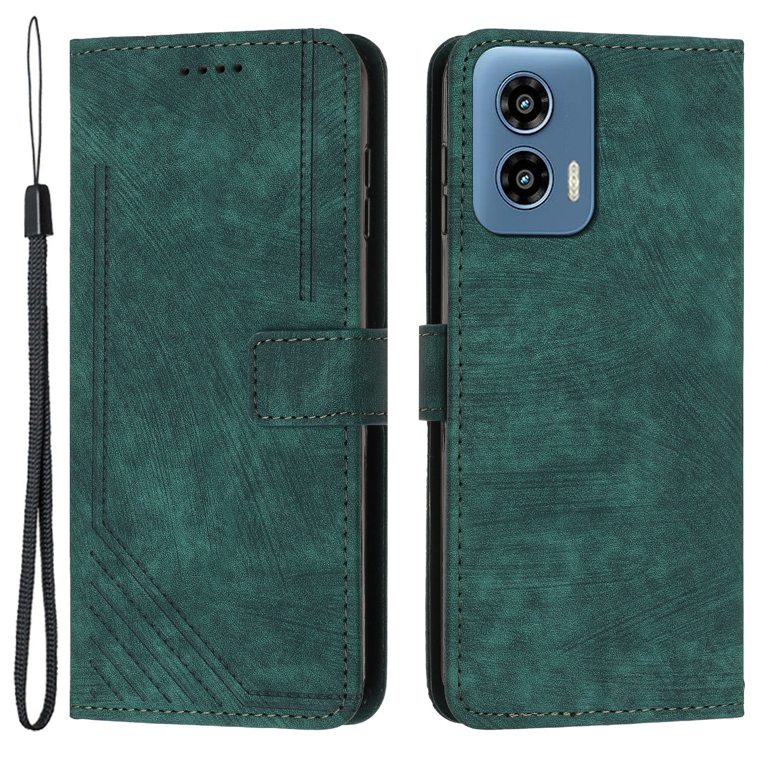 For Motorola Moto G34 5G Case Wallet PU Leather Skin-Feel Phone Cover