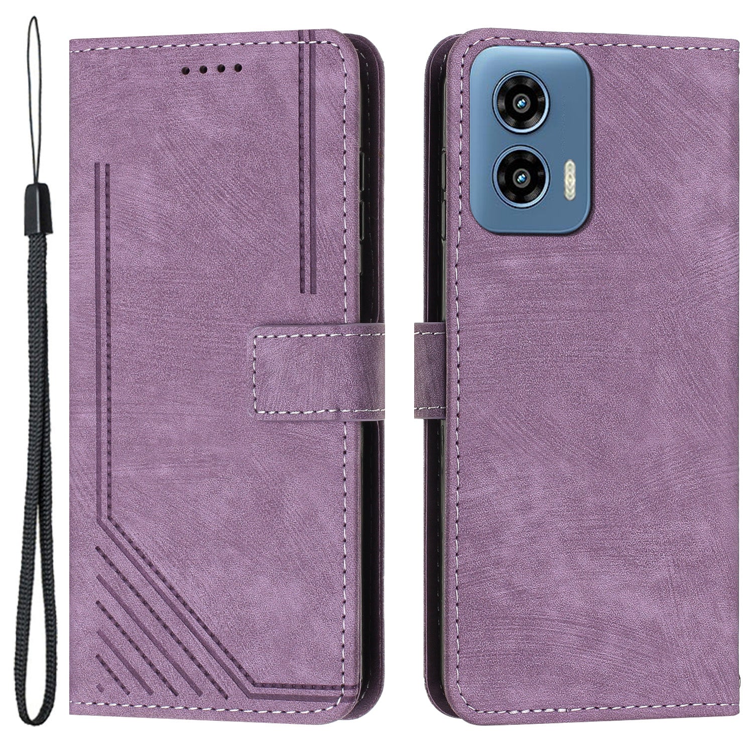 For Motorola Moto G34 5G Case Wallet PU Leather Skin-Feel Phone Cover