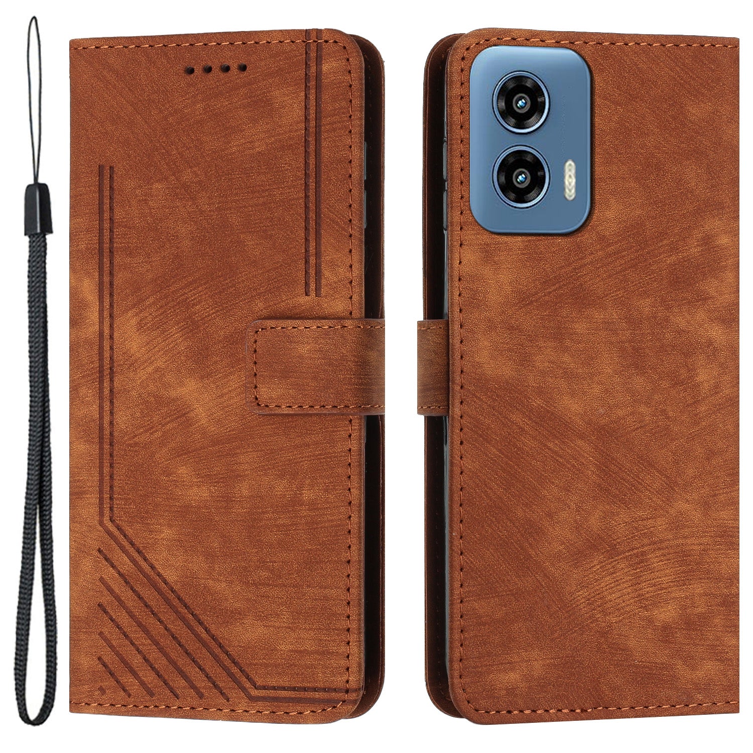 For Motorola Moto G34 5G Case Wallet PU Leather Skin-Feel Phone Cover