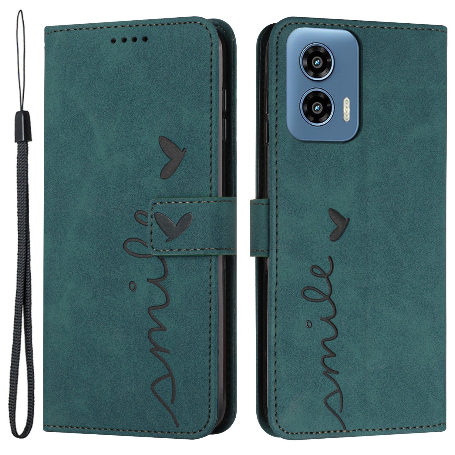 For Motorola Moto G34 5G Phone Case Heart Shape PU Leather Wallet Cover