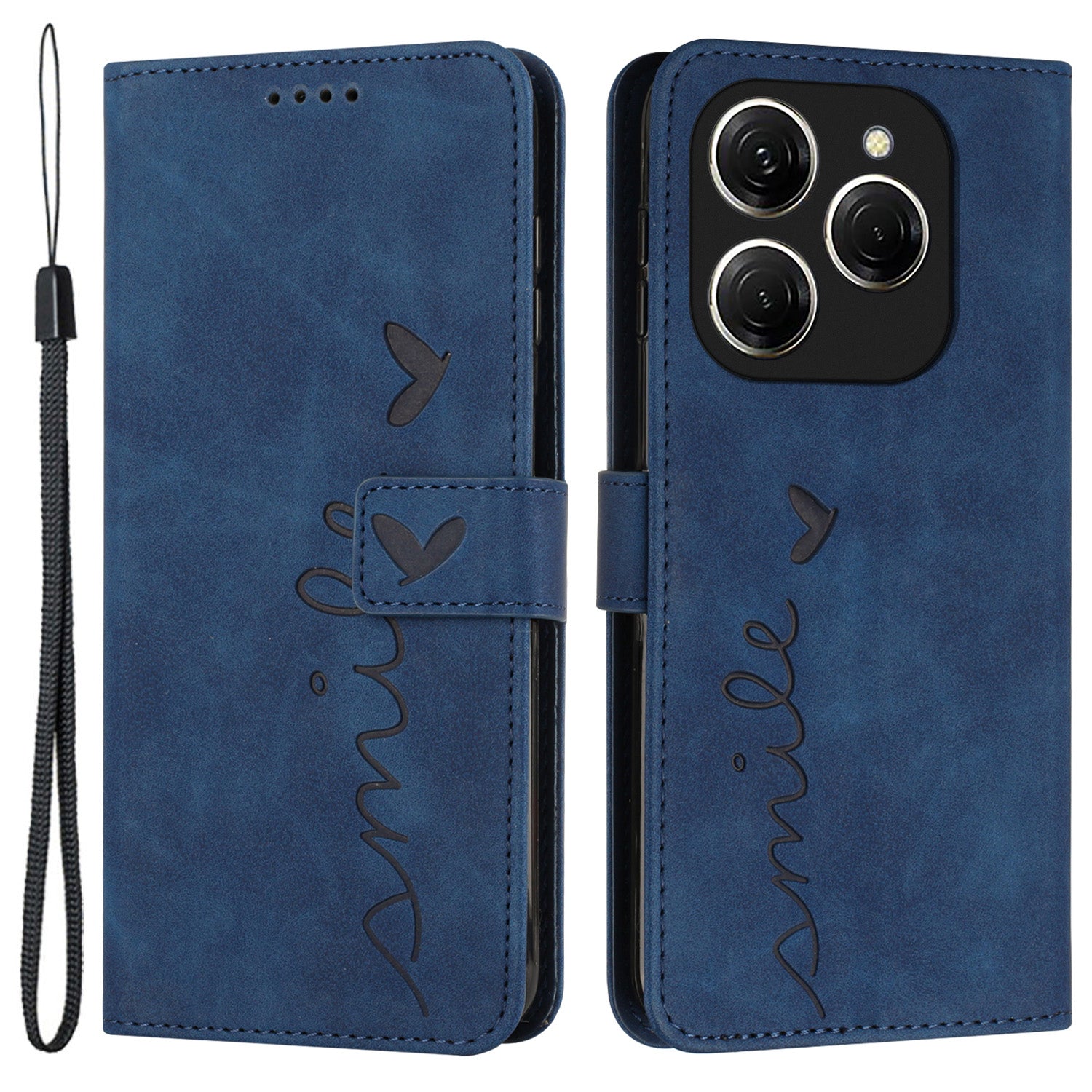 For Transsion Tecno Spark 20 Pro Phone Case Wallet with Card Holder Heart Imprinted PU Leather Cover