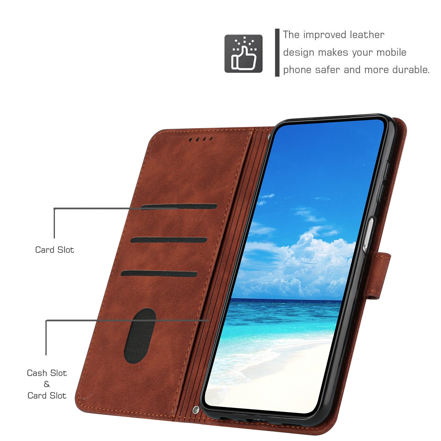 For Oppo Reno11 5G (Global) Case Skin-touch PU Leather Phone Cover with Wrist Strap