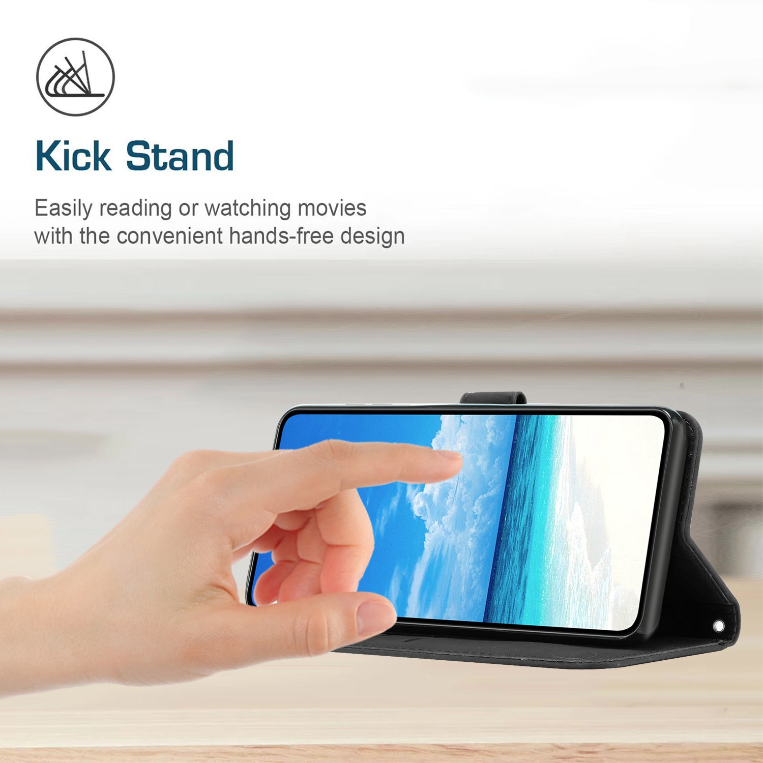 For Motorola Moto G04 4G / G24 4G Case with Card Holder PU Leather Viewing Stand Phone Cover