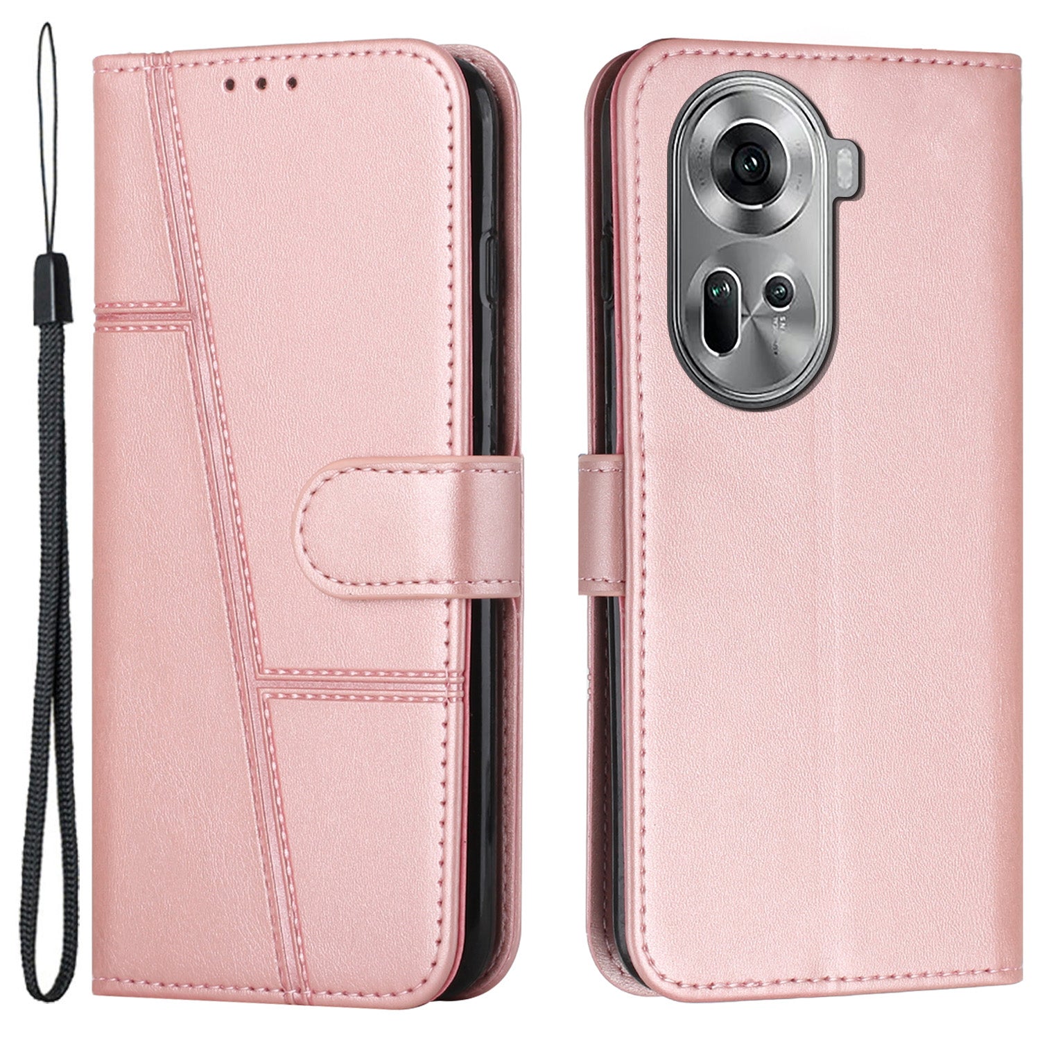 For Oppo Reno11 5G (Global) Case PU Leather Magnetic Buckle Wallet Phone Cover