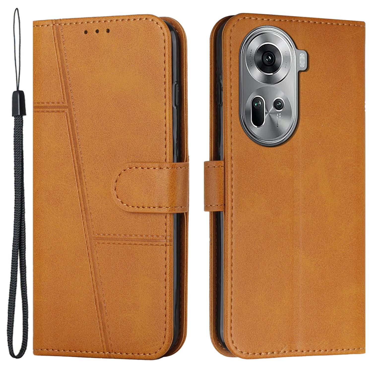 For Oppo Reno11 5G (Global) Case PU Leather Magnetic Buckle Wallet Phone Cover