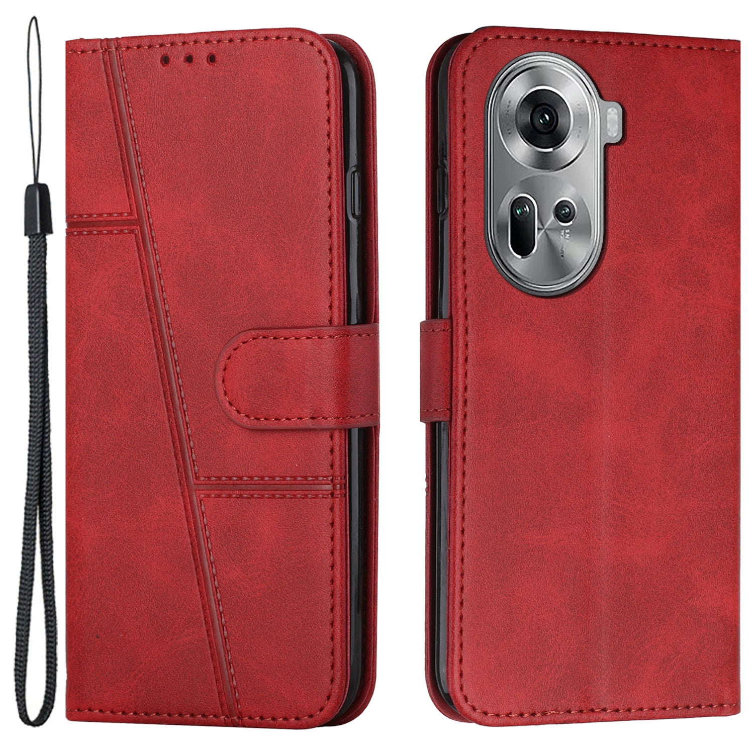 For Oppo Reno11 5G (Global) Case PU Leather Magnetic Buckle Wallet Phone Cover