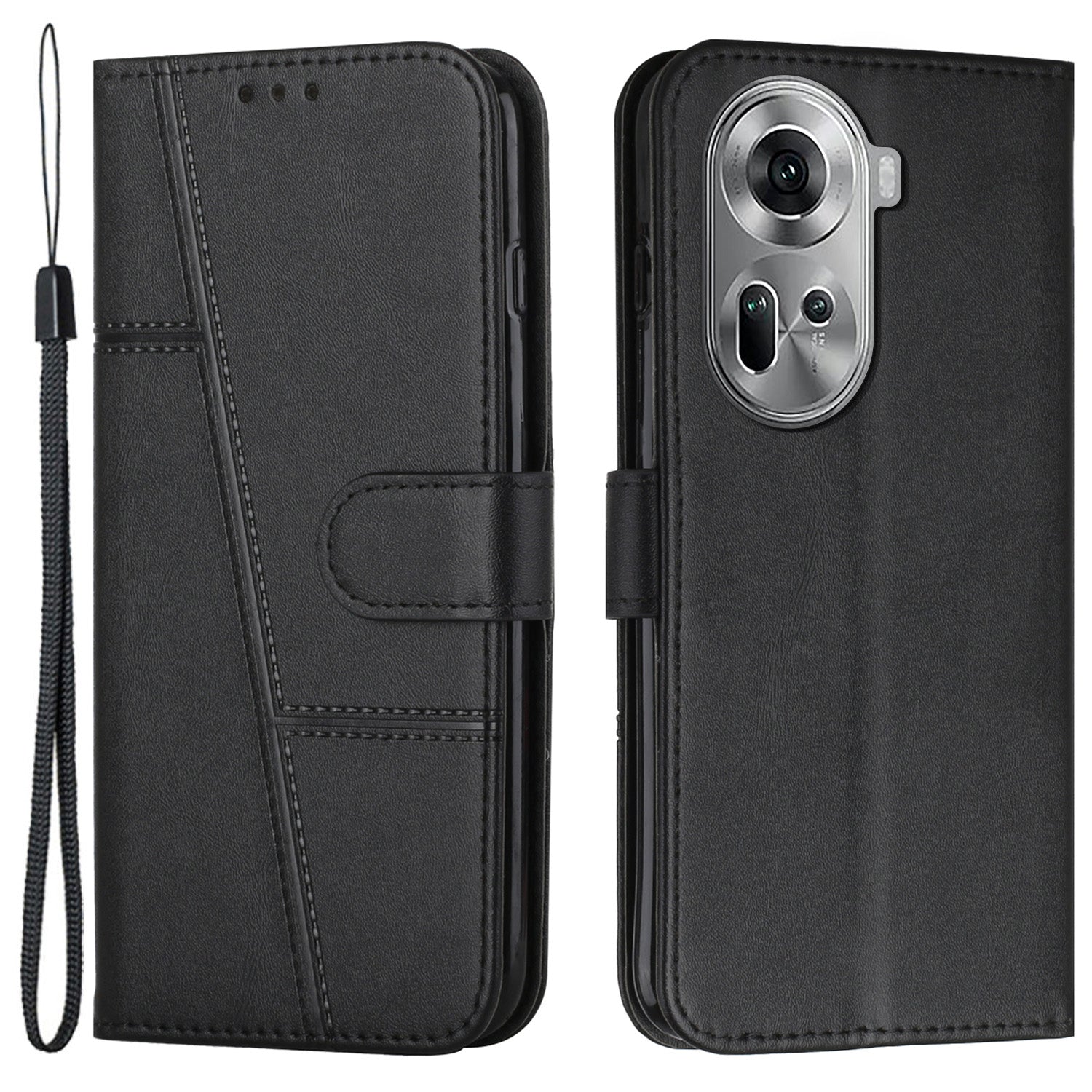 For Oppo Reno11 5G (Global) Case PU Leather Magnetic Buckle Wallet Phone Cover