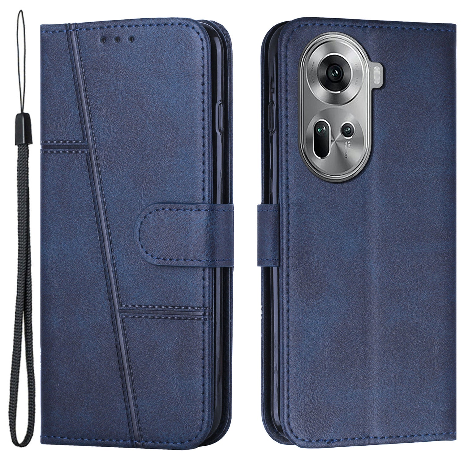 For Oppo Reno11 5G (Global) Case PU Leather Magnetic Buckle Wallet Phone Cover
