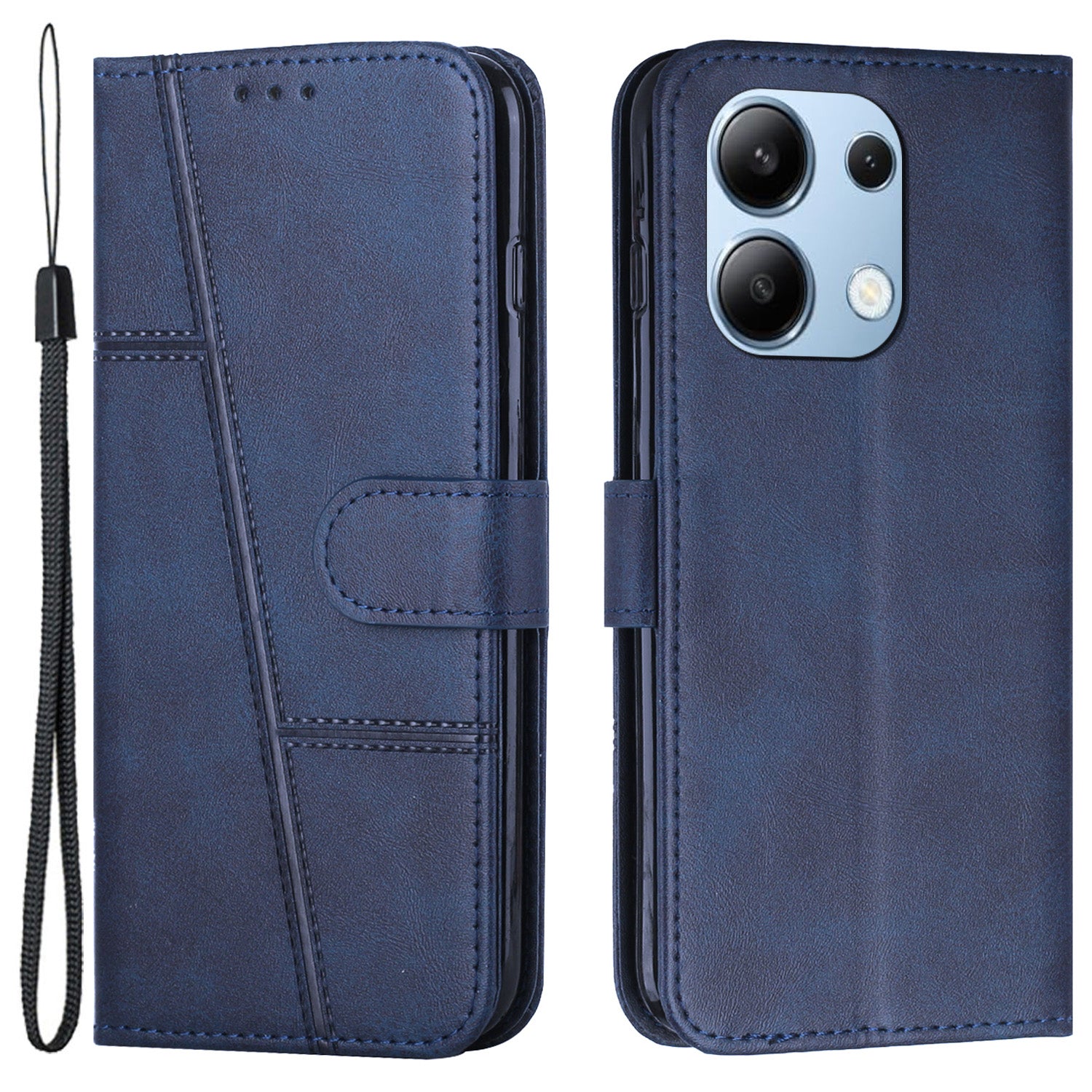 For Xiaomi Redmi Note 13 4G Case PU Leather+TPU Stand Magnetic Closure Shockproof Phone Cover