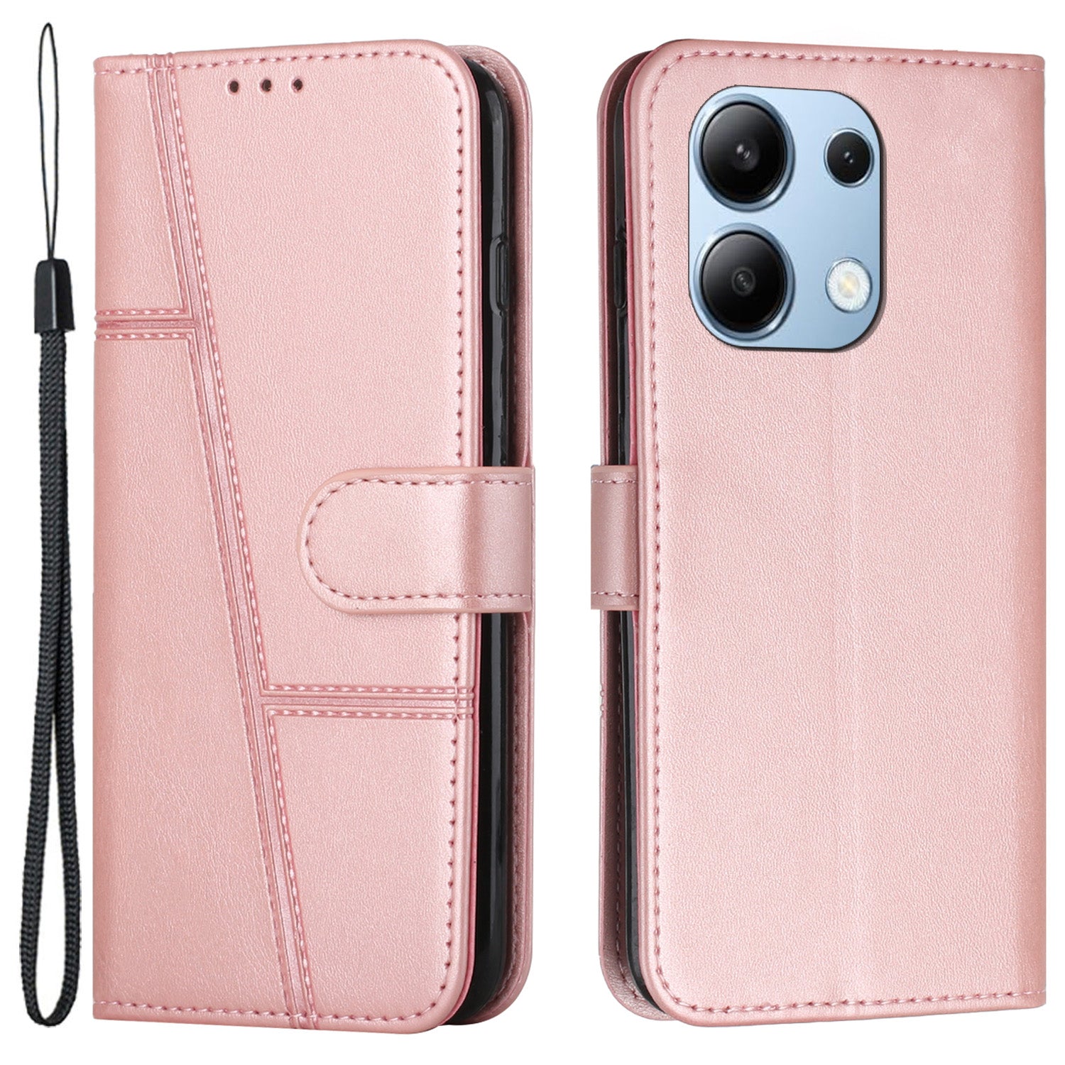 For Xiaomi Redmi Note 13 4G Case PU Leather+TPU Stand Magnetic Closure Shockproof Phone Cover