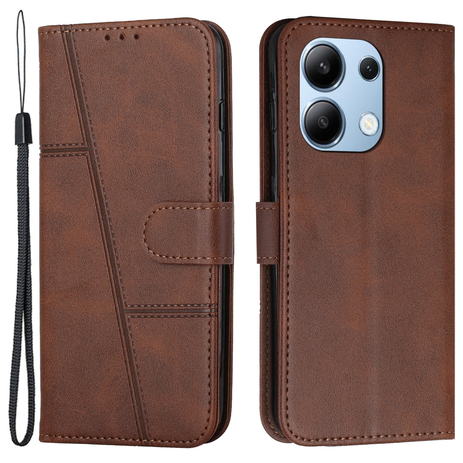 For Xiaomi Redmi Note 13 4G Case PU Leather+TPU Stand Magnetic Closure Shockproof Phone Cover