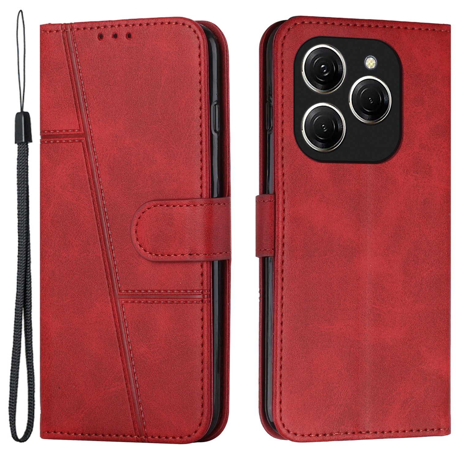 For Transsion Tecno Spark 20 Pro Leather Case Wallet Phone Cover Magnetic Clasp