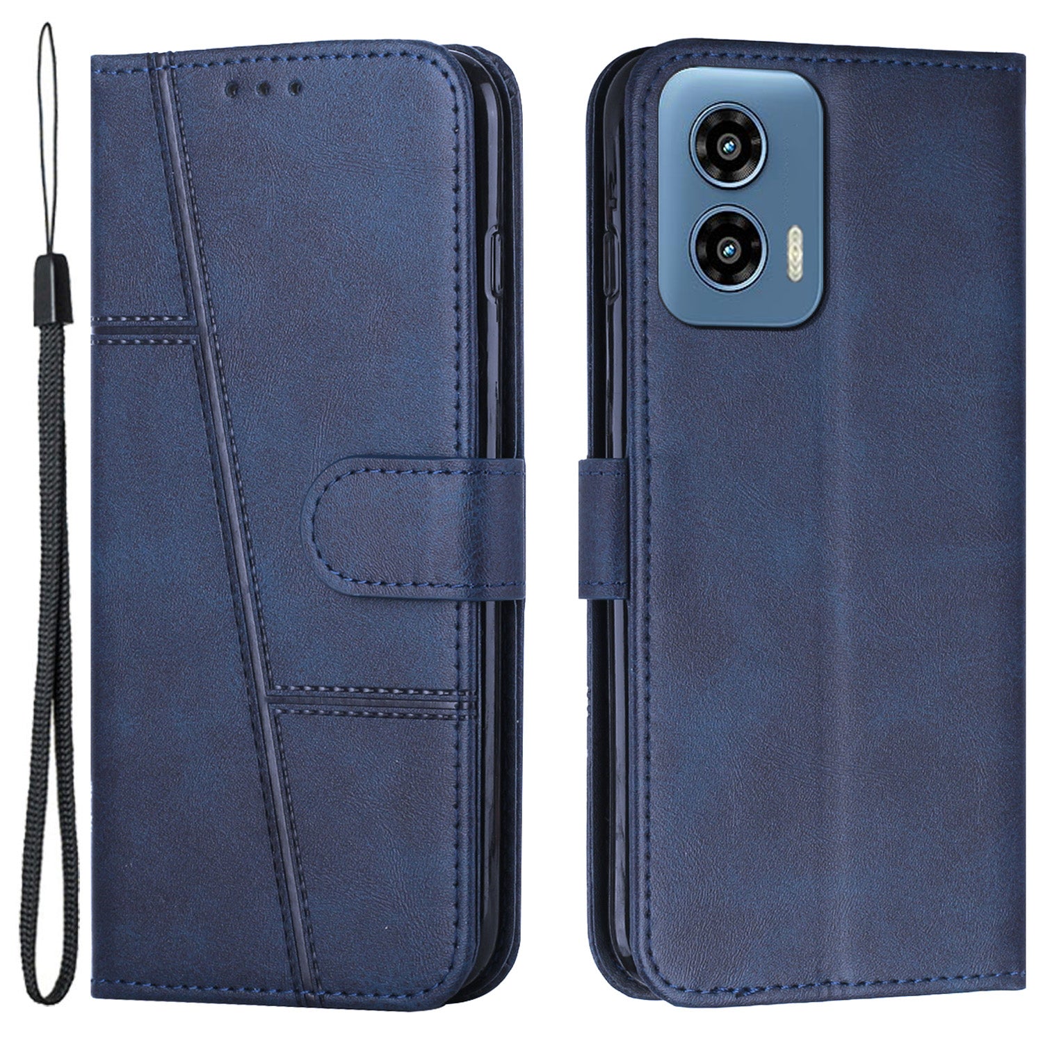 For Motorola Moto G Play 5G (2024) / Moto G 5G (2024) Case PU Leather Stand Flip Phone Cover Calf Texture