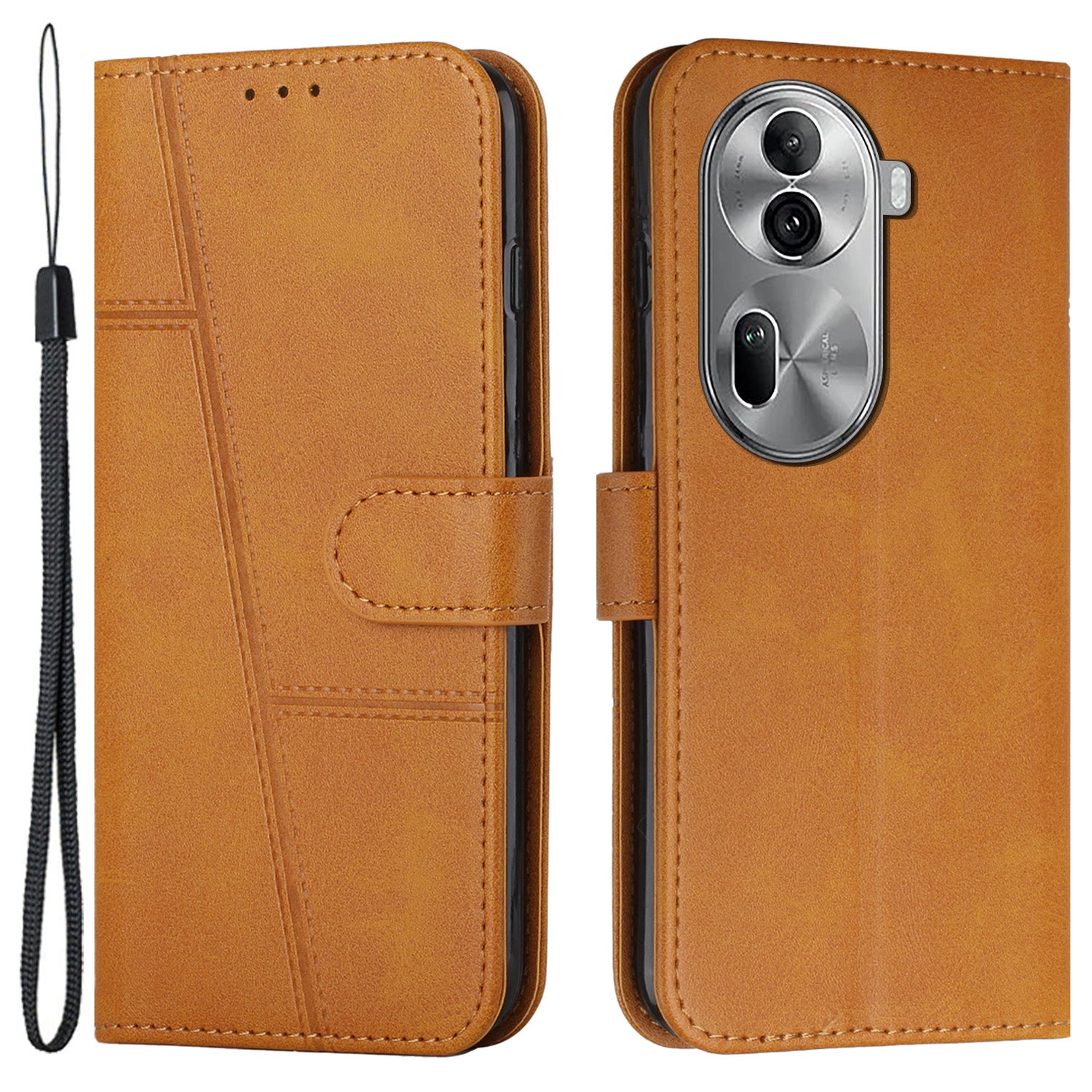 For Oppo Reno11 Pro 5G (Global) / Reno11 (China) 5G Case Leather Phone Wallet Cover Calf Texture