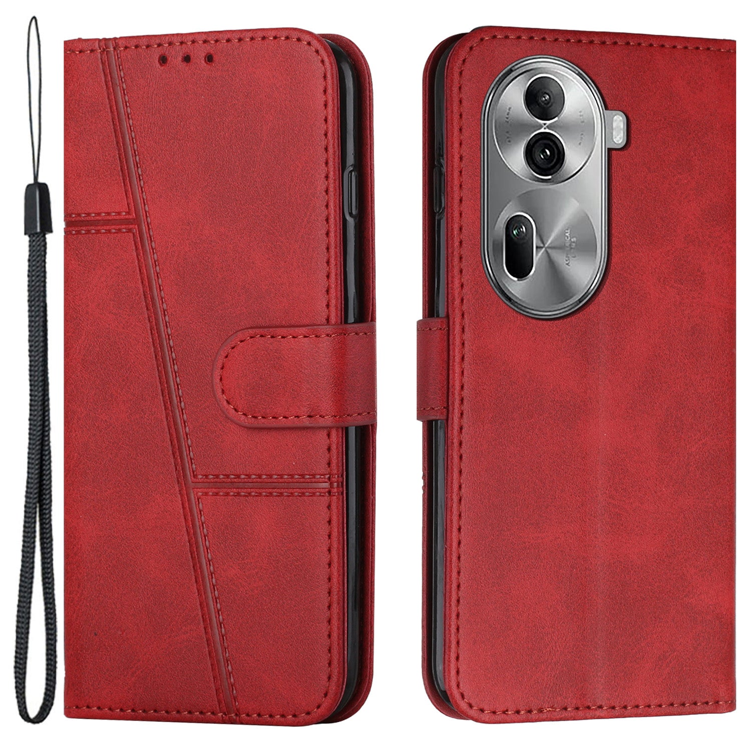 For Oppo Reno11 Pro 5G (Global) / Reno11 (China) 5G Case Leather Phone Wallet Cover Calf Texture