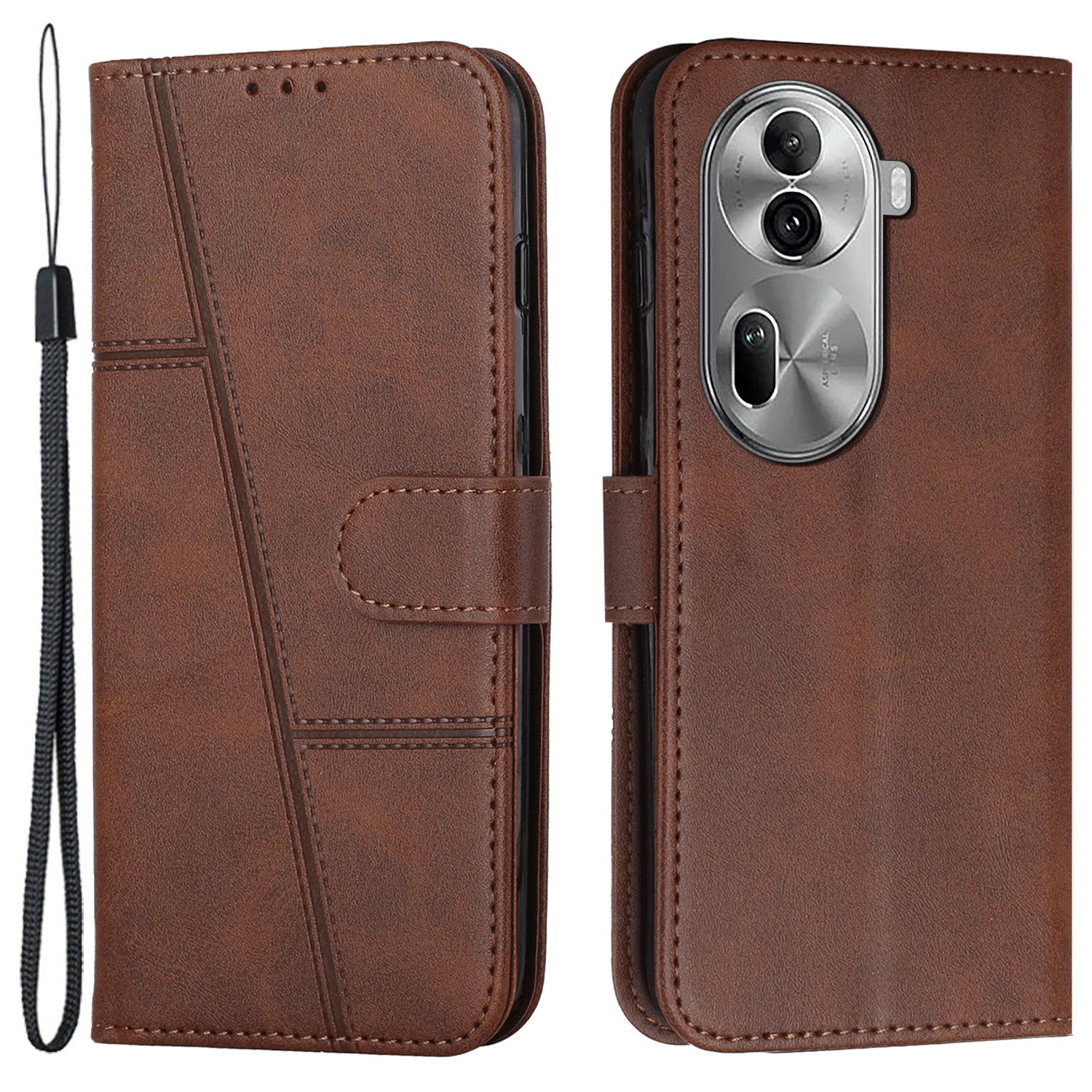 For Oppo Reno11 Pro 5G (Global) / Reno11 (China) 5G Case Leather Phone Wallet Cover Calf Texture