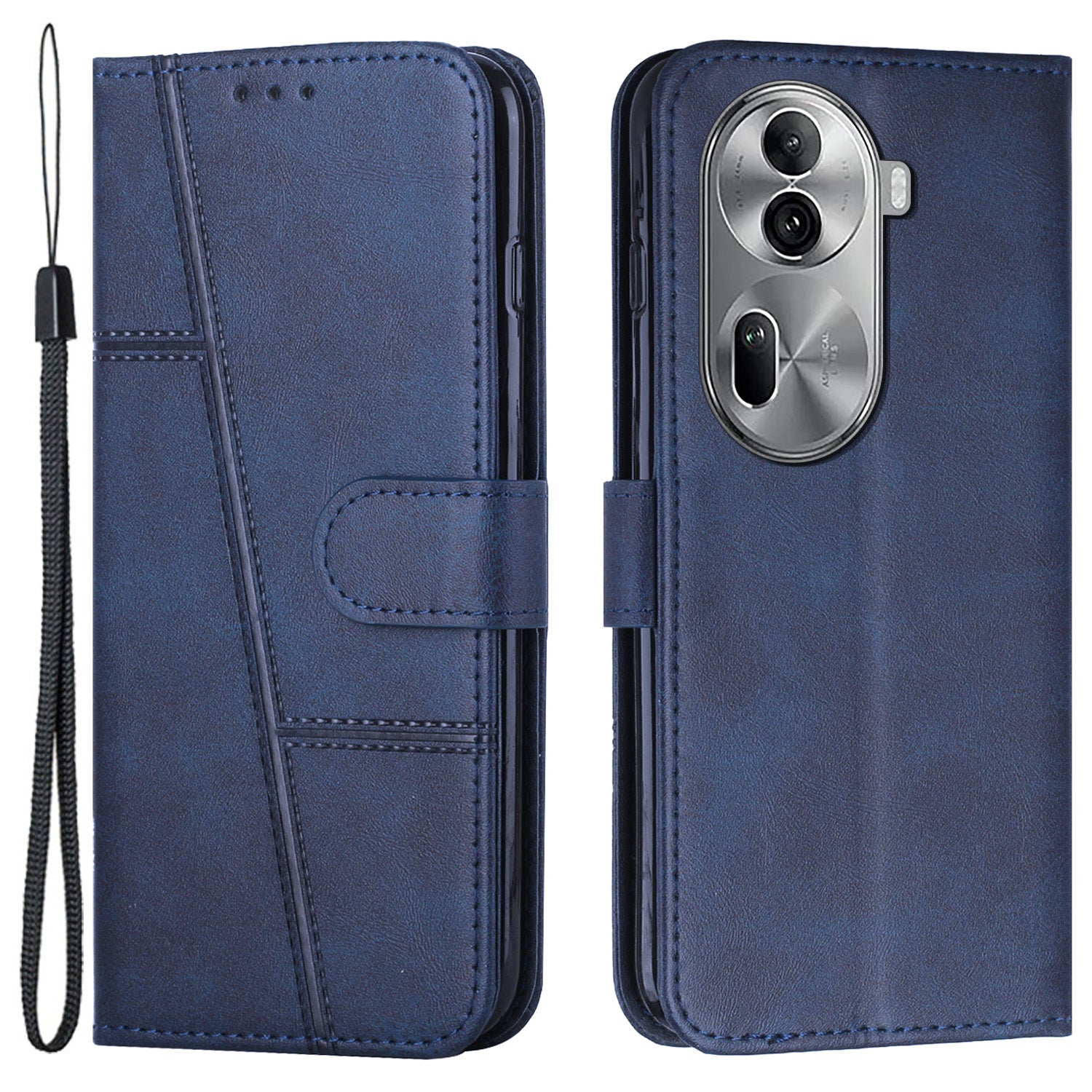 For Oppo Reno11 Pro 5G (Global) / Reno11 (China) 5G Case Leather Phone Wallet Cover Calf Texture