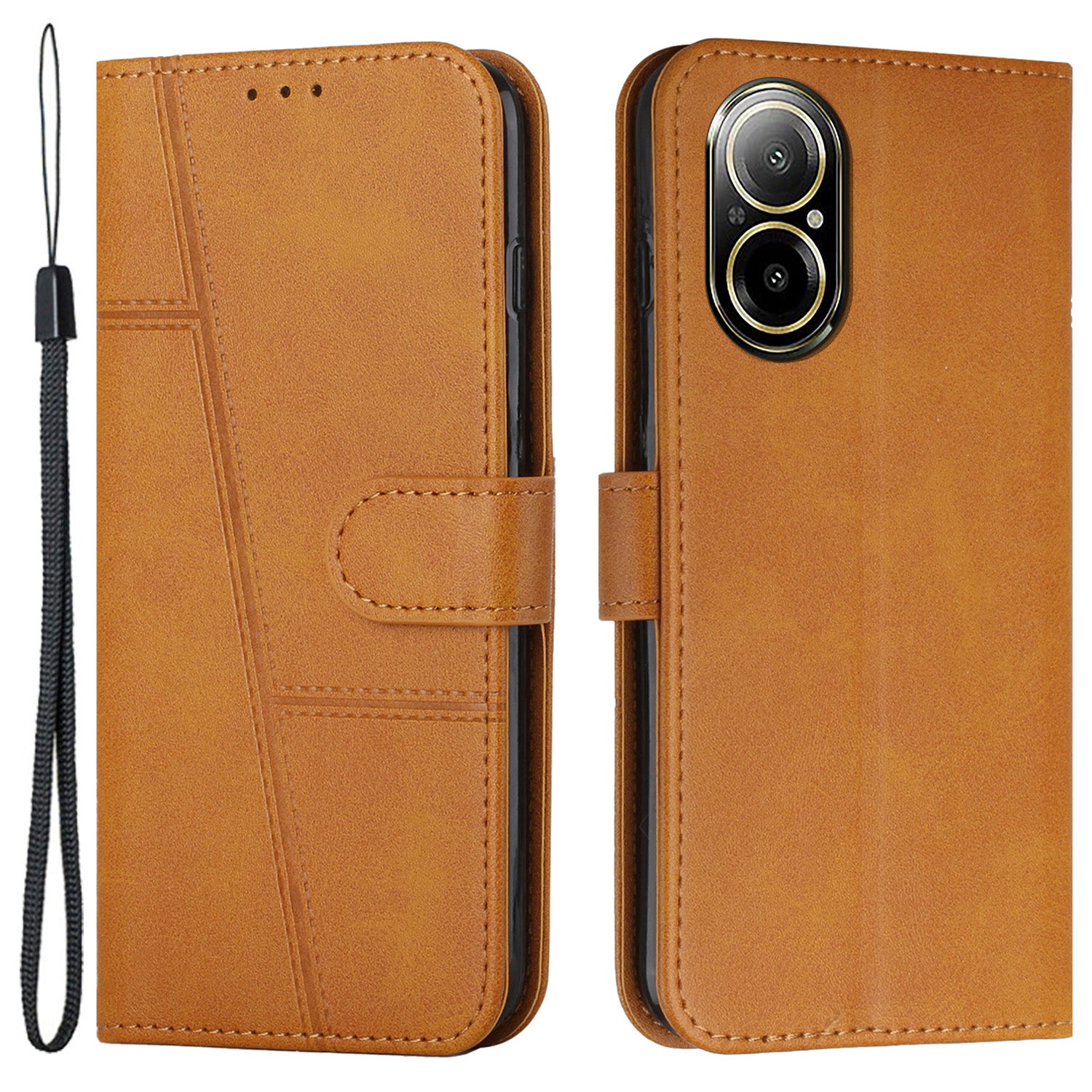 For Realme C67 4G Case Stitiching PU Leather Wallet Shockproof Phone Cover