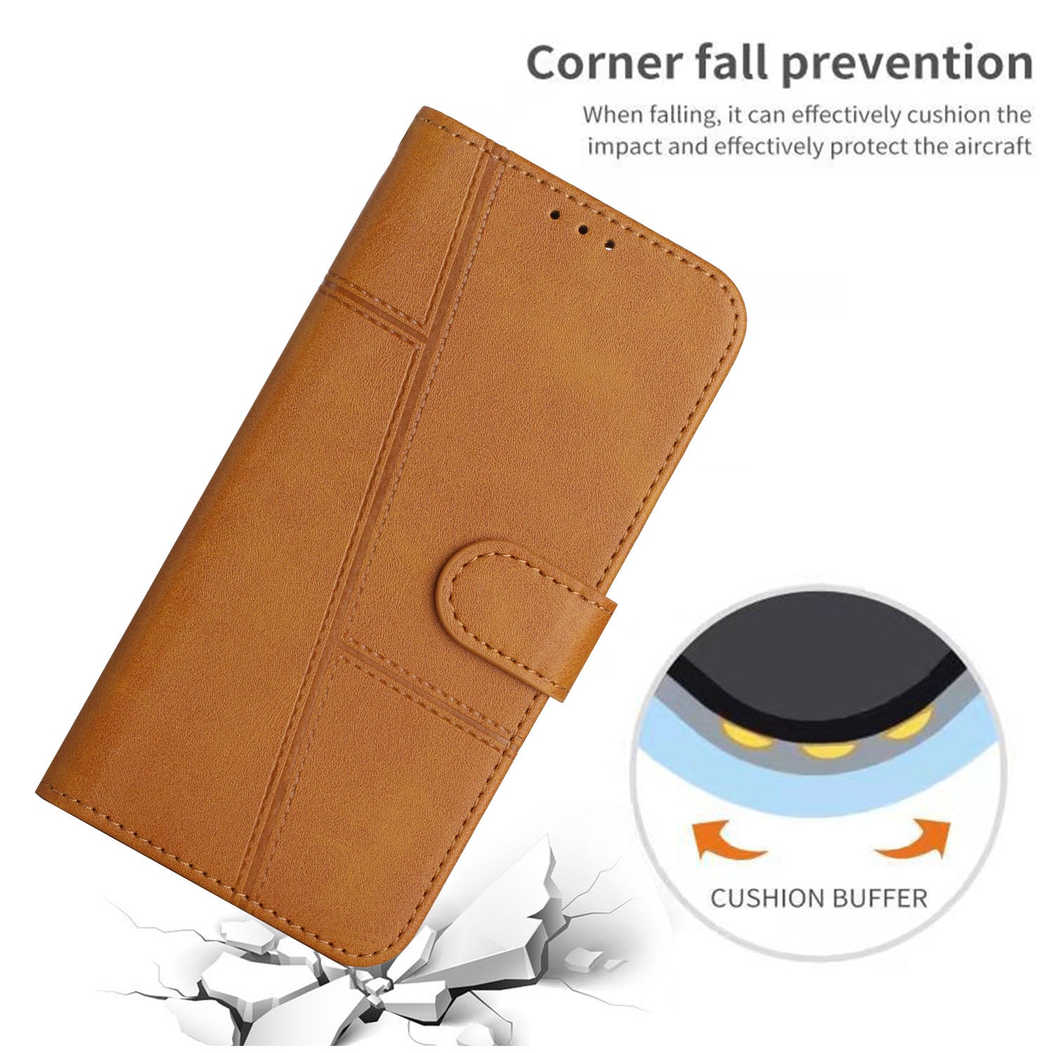 For Realme C67 4G Case Stitiching PU Leather Wallet Shockproof Phone Cover