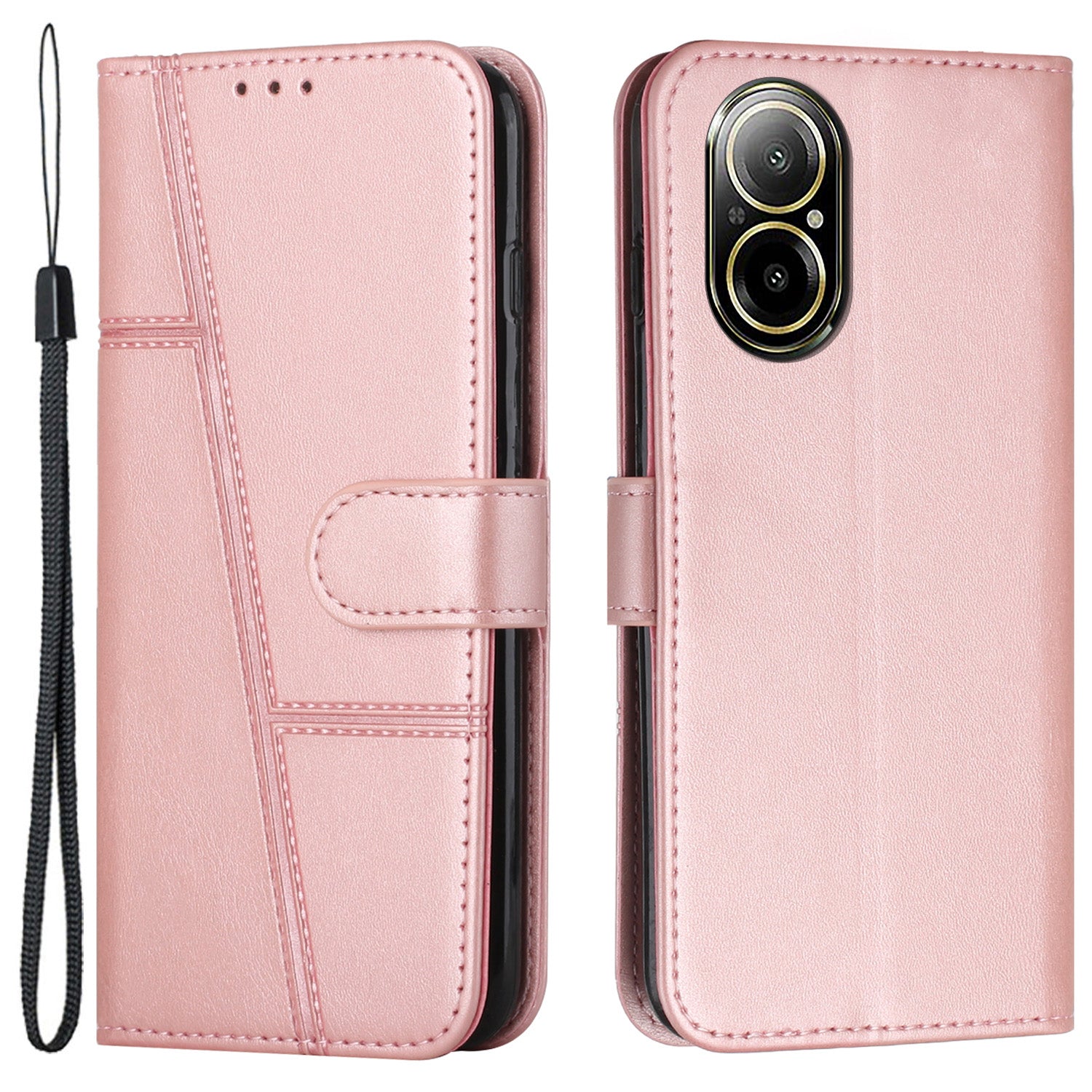 For Realme C67 4G Case Stitiching PU Leather Wallet Shockproof Phone Cover