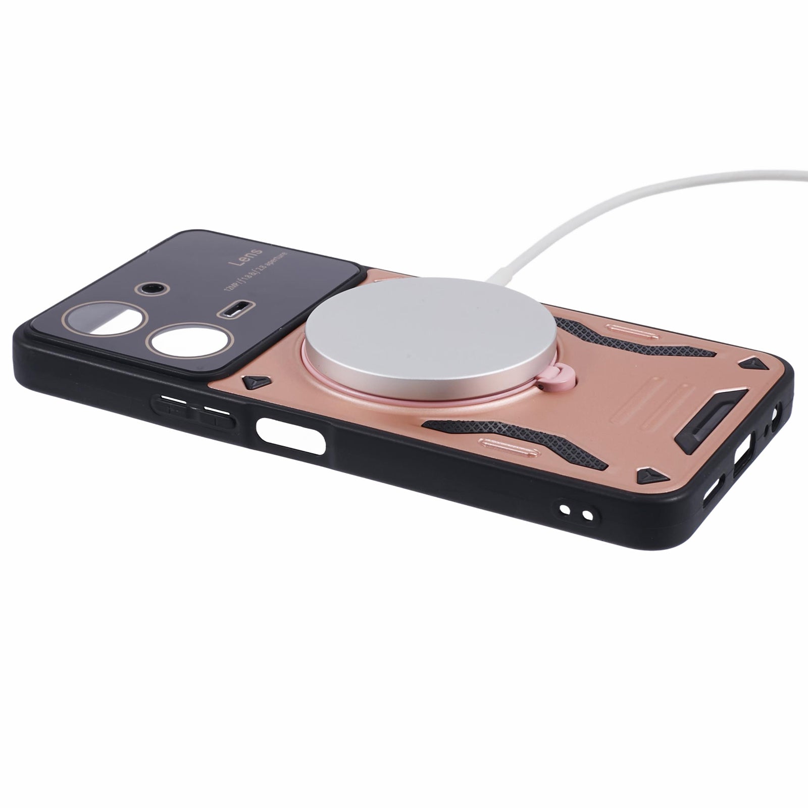 For vivo Y36 5G (Global) / Y36 4G (Global) Phone Case PC+TPU Cover with Rotating Magnetic Ring Kickstand