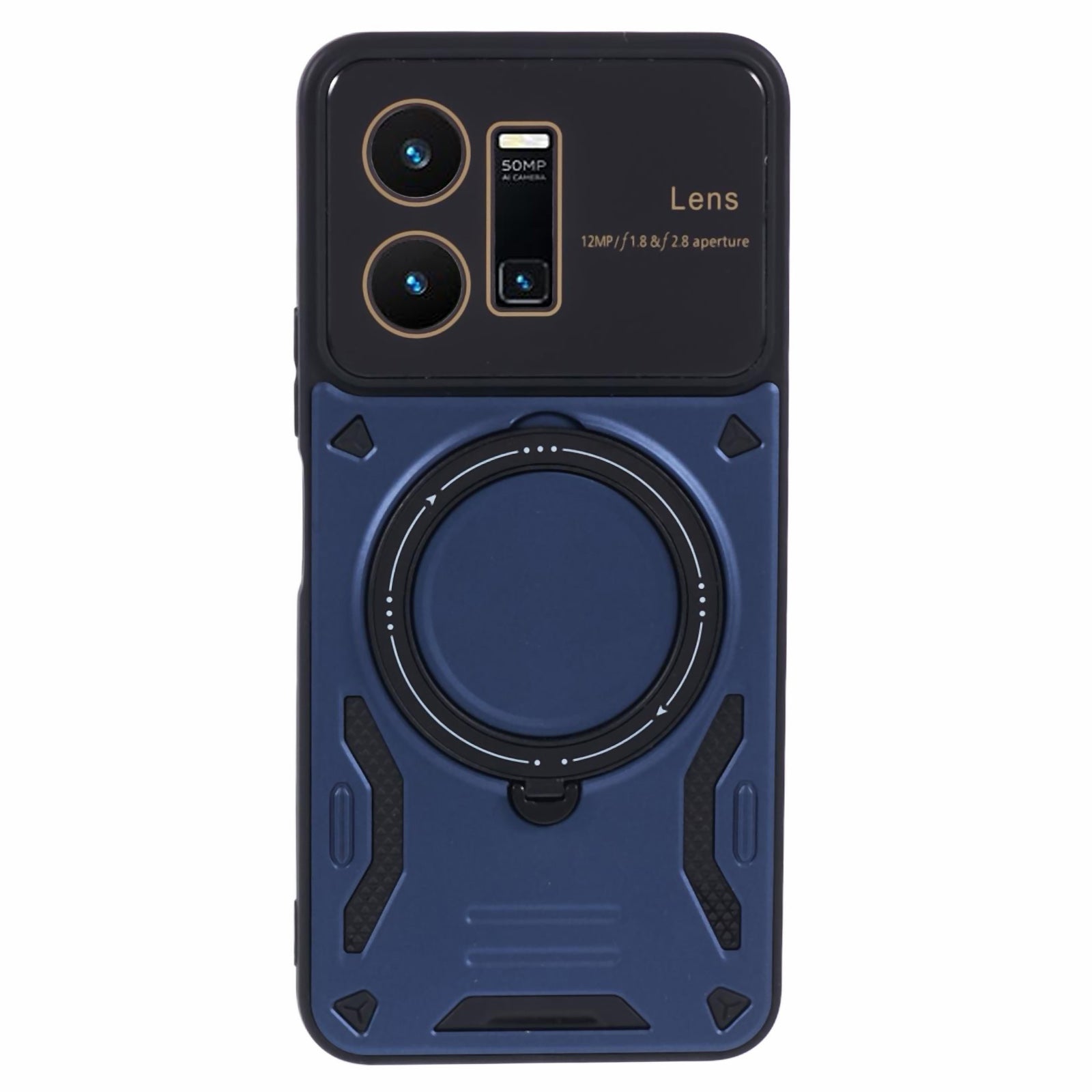 For vivo Y35 4G (2022) / Y22s 4G / Y22 4G Magnetic Case PC+TPU Kickstand Back Phone Cover
