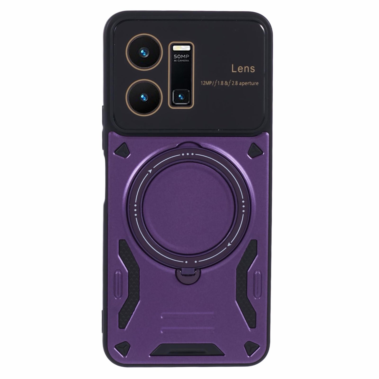 For vivo Y35 4G (2022) / Y22s 4G / Y22 4G Magnetic Case PC+TPU Kickstand Back Phone Cover