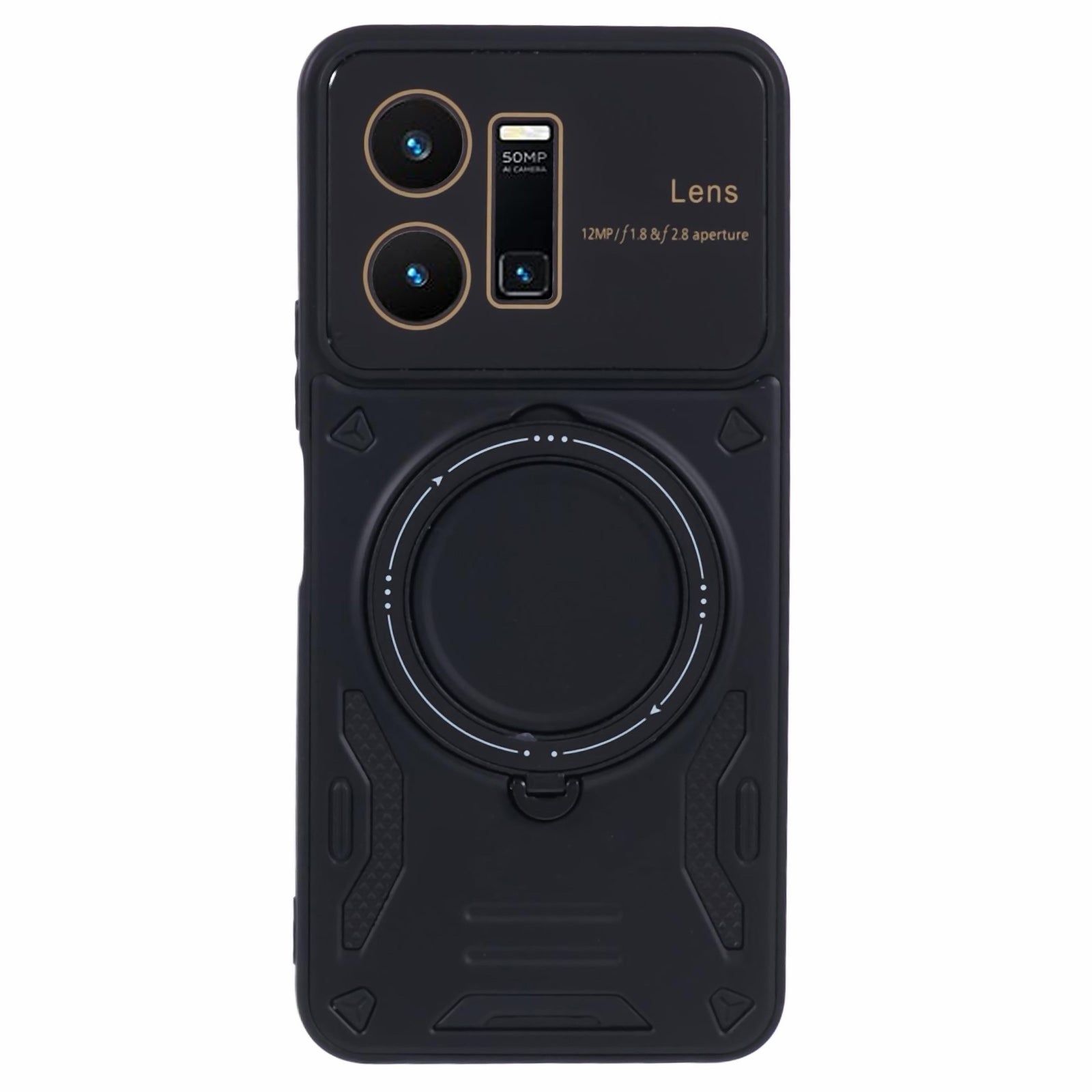 For vivo Y35 4G (2022) / Y22s 4G / Y22 4G Magnetic Case PC+TPU Kickstand Back Phone Cover