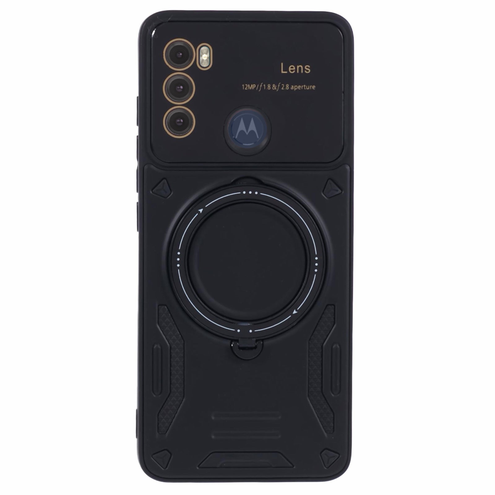 For Motorola Moto G60 Case Magnetic Ring Kickstand PC+TPU Anti-drop Protective Shell